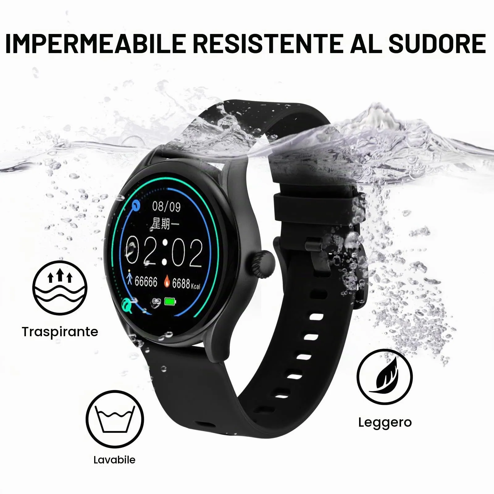 BISONSTRAP Cinturino in Silicone con Sgancio Rapido, 21mm, Nero con Fibbia Nera - immagine 8