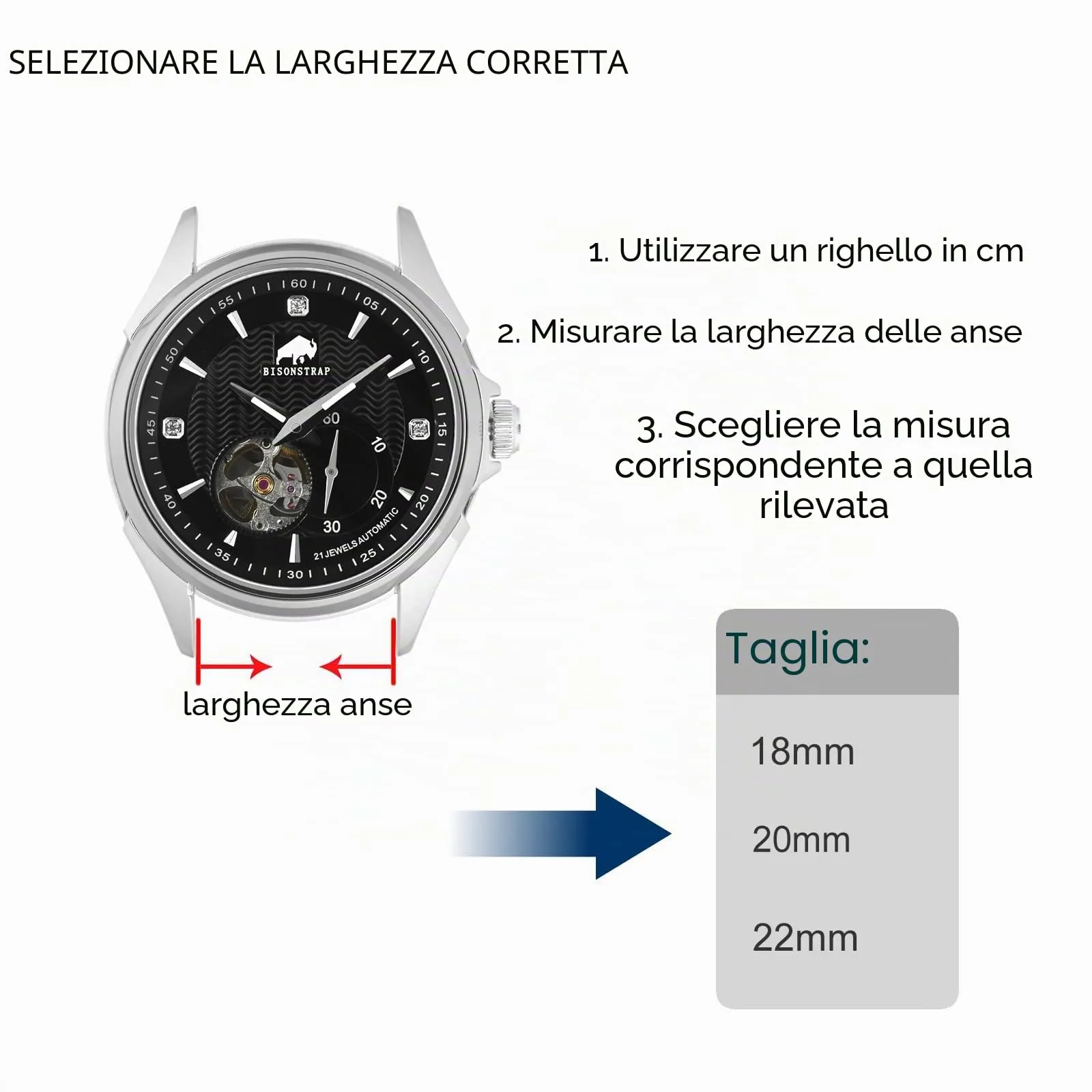 BISONSTRAP Cinturino per Orologi in Silicone con Sgancio Rapido, 18mm, Blu Scuro con Fibbia Nera - immagine 5