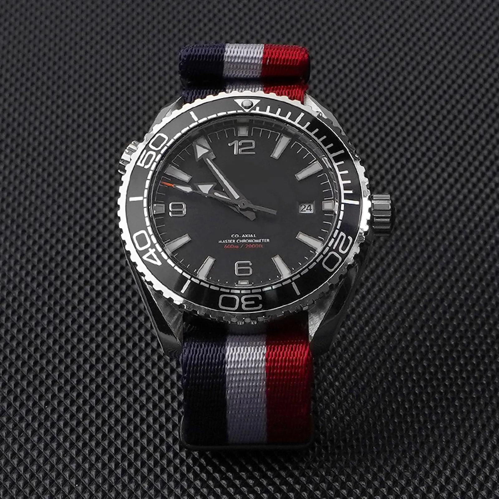 Nizonlaie Cinturino per Orologio in Nylon Stile Nato Militare Balistico G10, 20mm, Rosso Bianco Blu - immagine 2