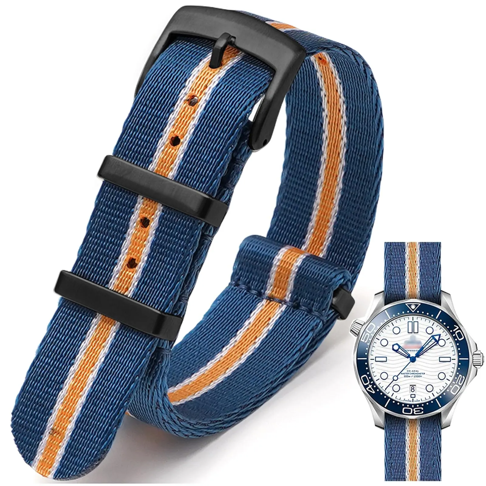Nizonlaie Cinturino per Orologio Nato Militare in Nylon Balistico G10 20mm Multicolore - immagine 1