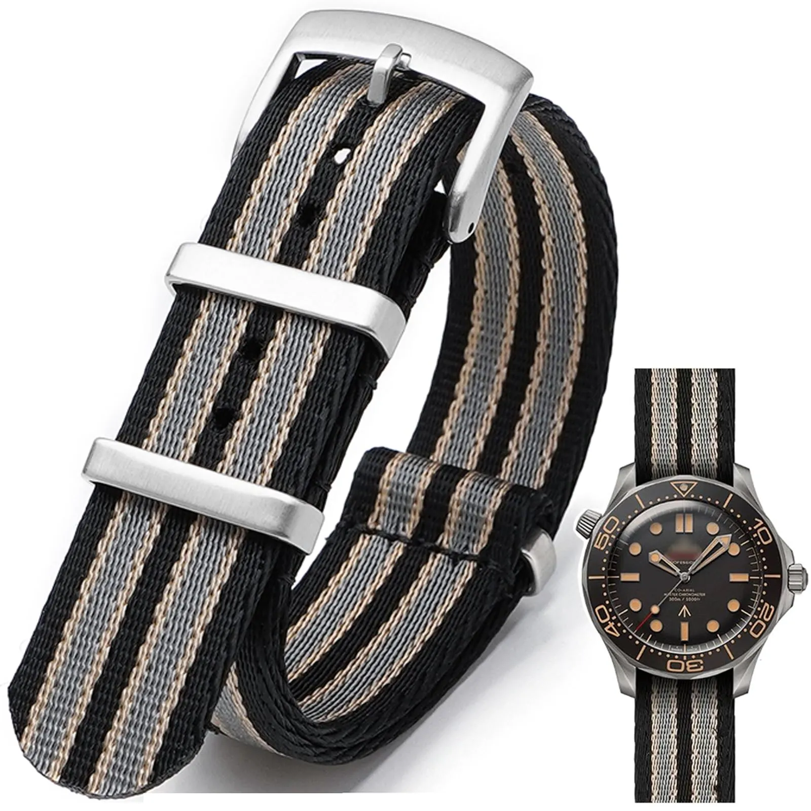 Nizonlaie Cinturino per Orologio in Nylon Stile Nato Militare G10, 18mm 20mm 22mm 24mm, Multicolore - immagine 1
