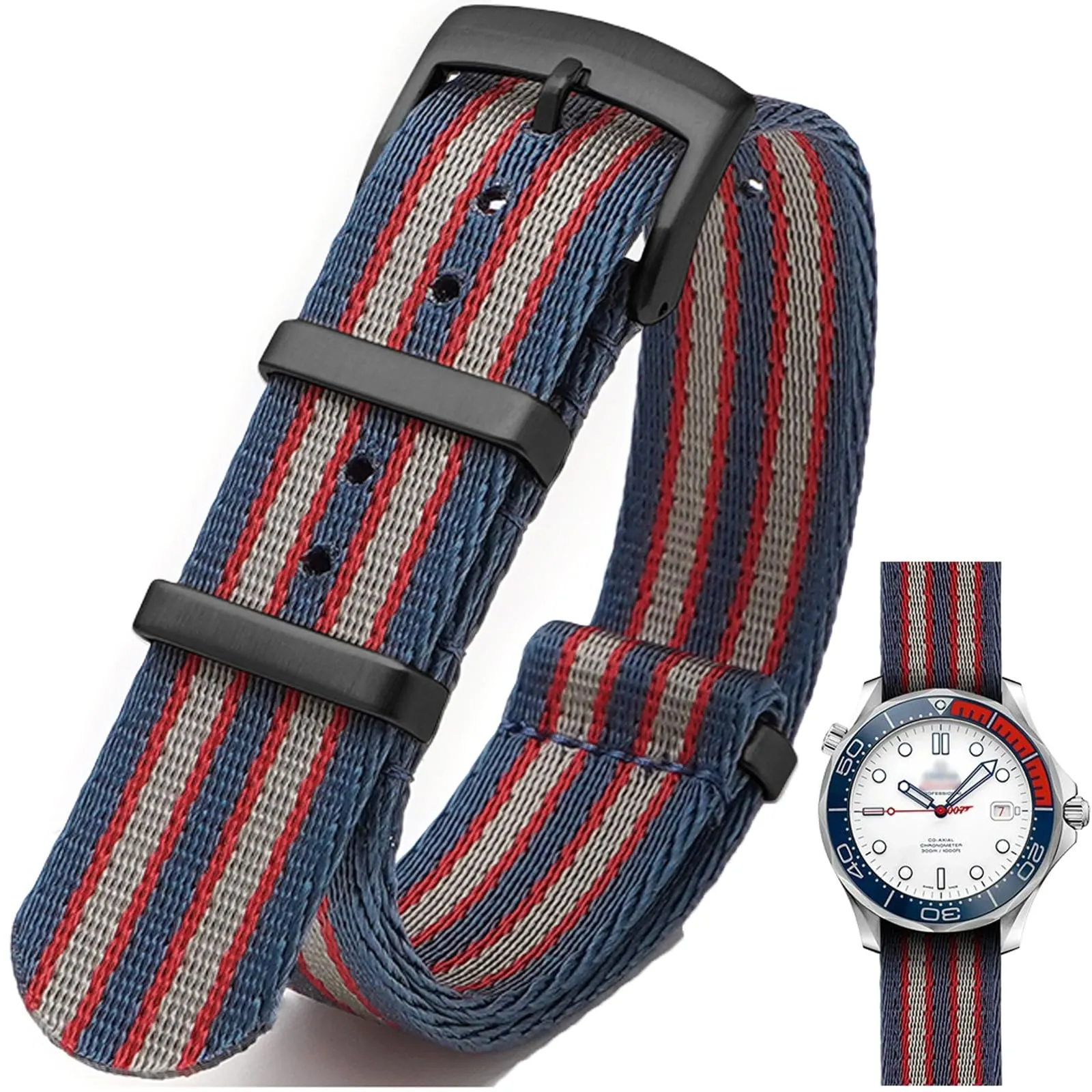Nizonlaie Cinturino per Orologio in Nylon Stile Nato Militare Balistico G10, 18mm 20mm 22mm 24mm, Multicolore - immagine 1