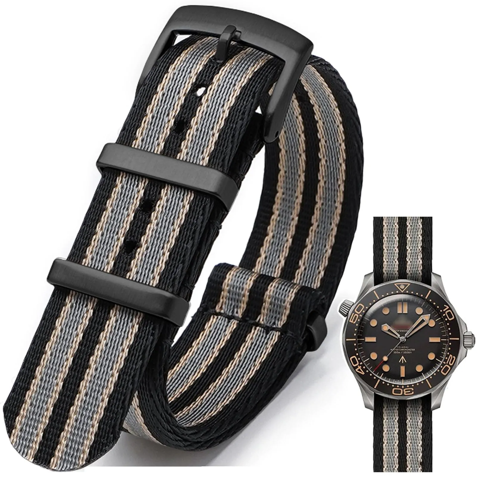 Nizonlaie Cinturino per Orologio Nato in Nylon Balistico G10 20mm Multicolore - immagine 1