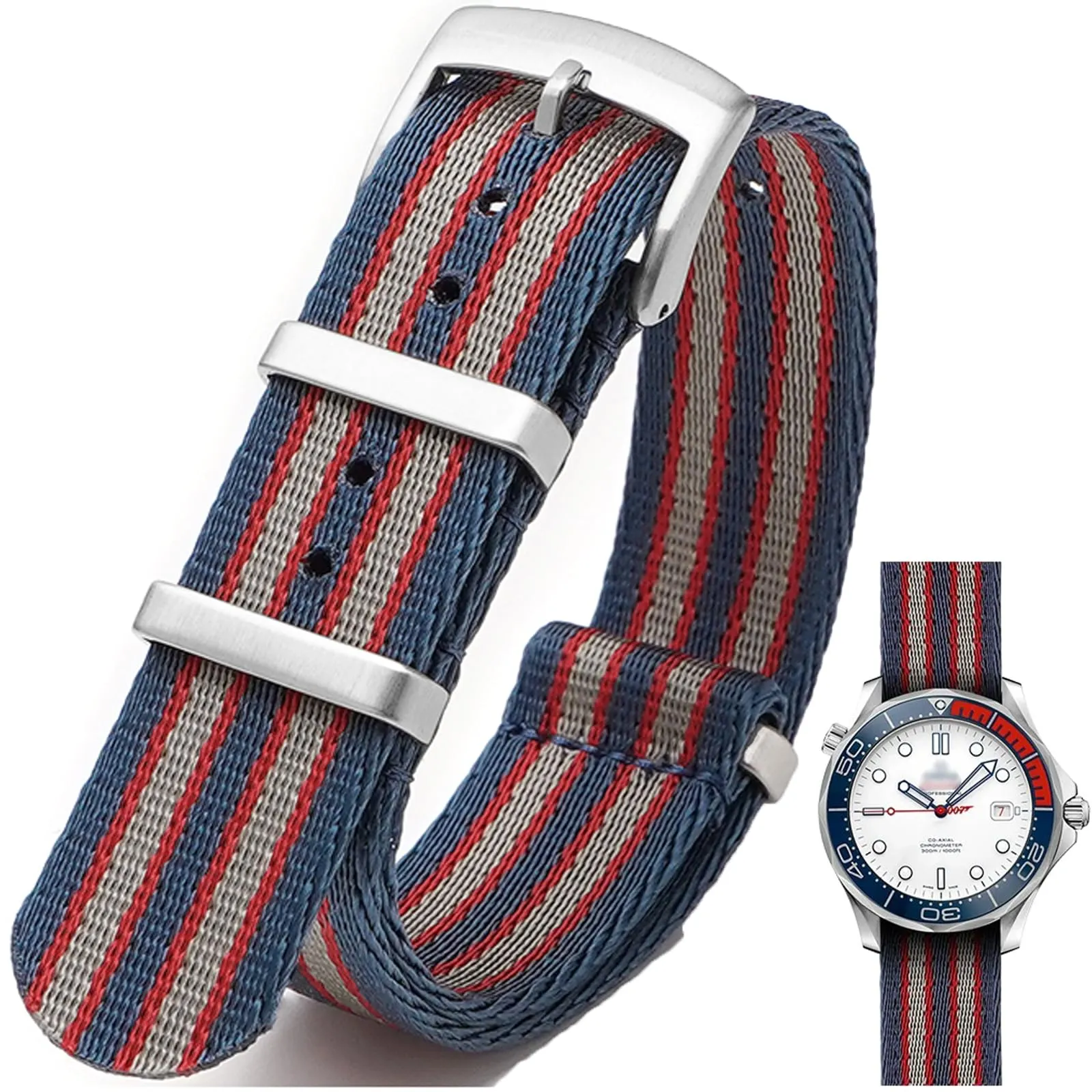 Nizonlaie Cinturino per Orologio in Nylon Stile Nato Militare G10, 18mm 20mm 22mm 24mm, Multicolore - immagine 1