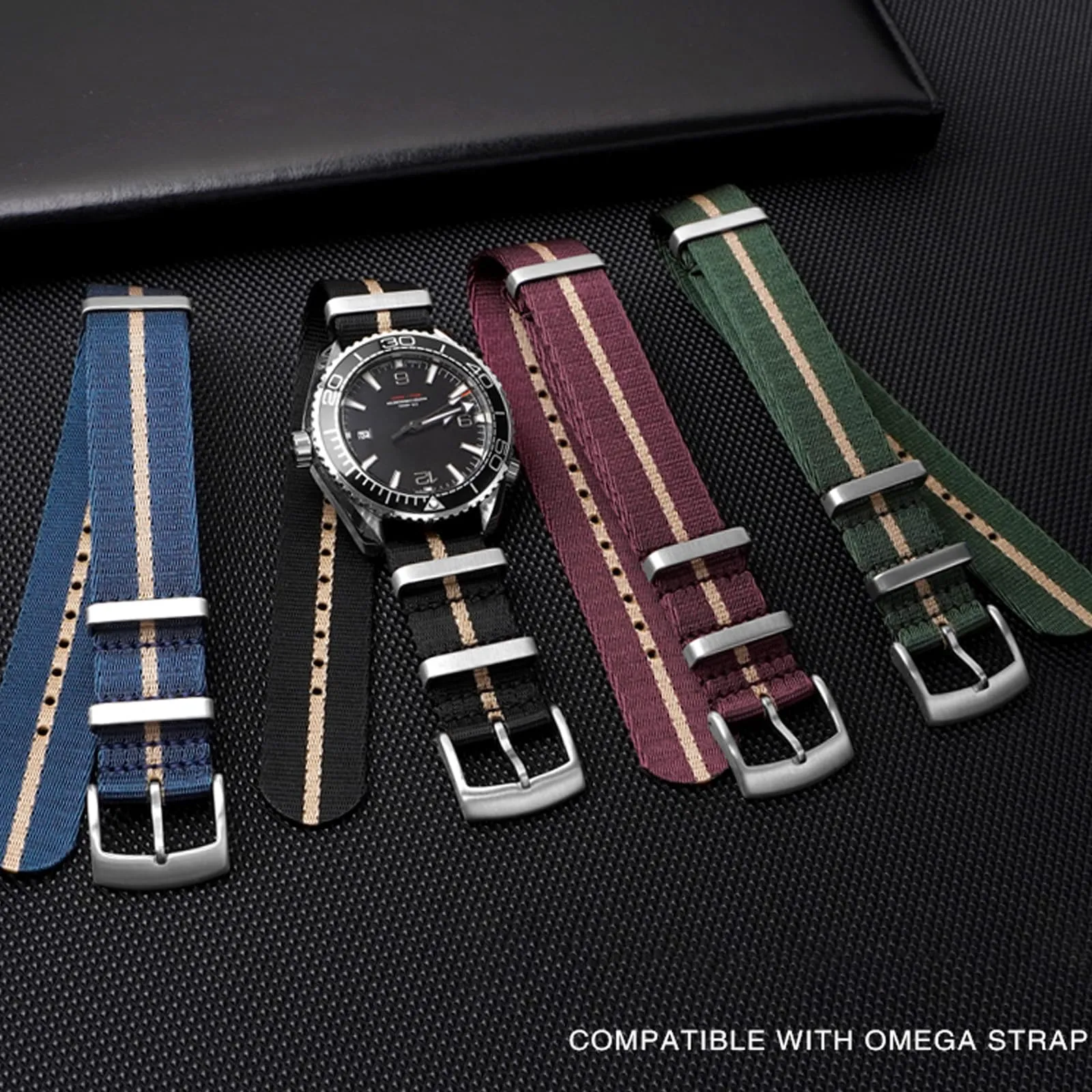 Nizonlaie Cinturino per Orologio in Nylon Nato Militare Balistico G10 20mm Blu Rosso Grigio - immagine 7
