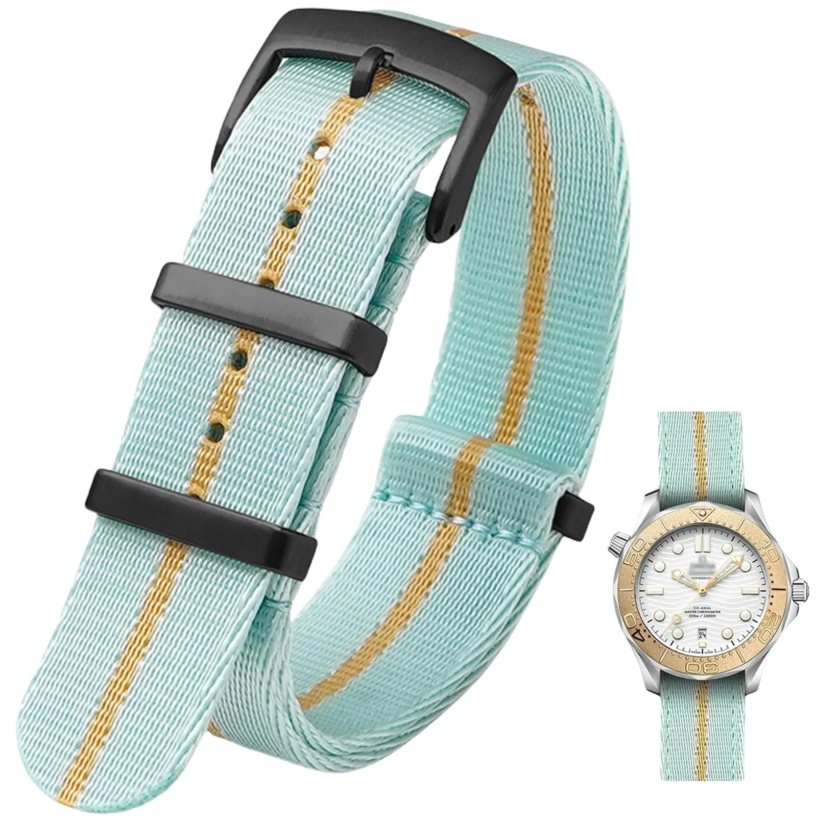 Nizonlaie Cinturino per Orologio in Nylon Stile Nato Militare Balistico G10 20mm Multicolore - immagine 1