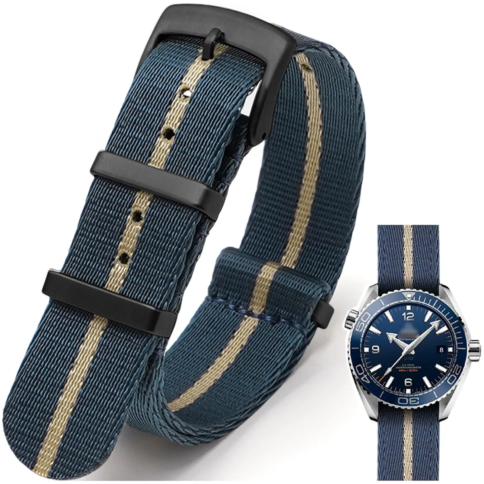 Nizonlaie Cinturino per Orologio in Nylon Stile Nato Militare Balistico G10 18mm 20mm 22mm 24mm Multicolore - immagine 1