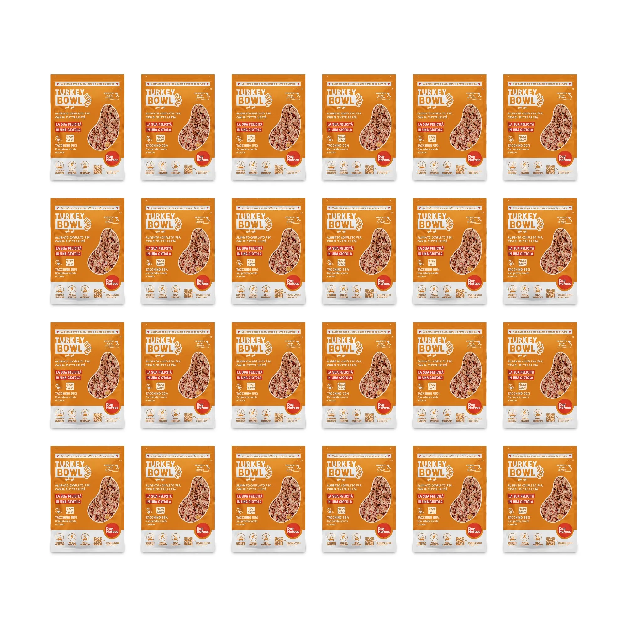 Dog Heroes Cibo Umido Congelato per Cani Tacchino (55%) 24x650g - immagine 1