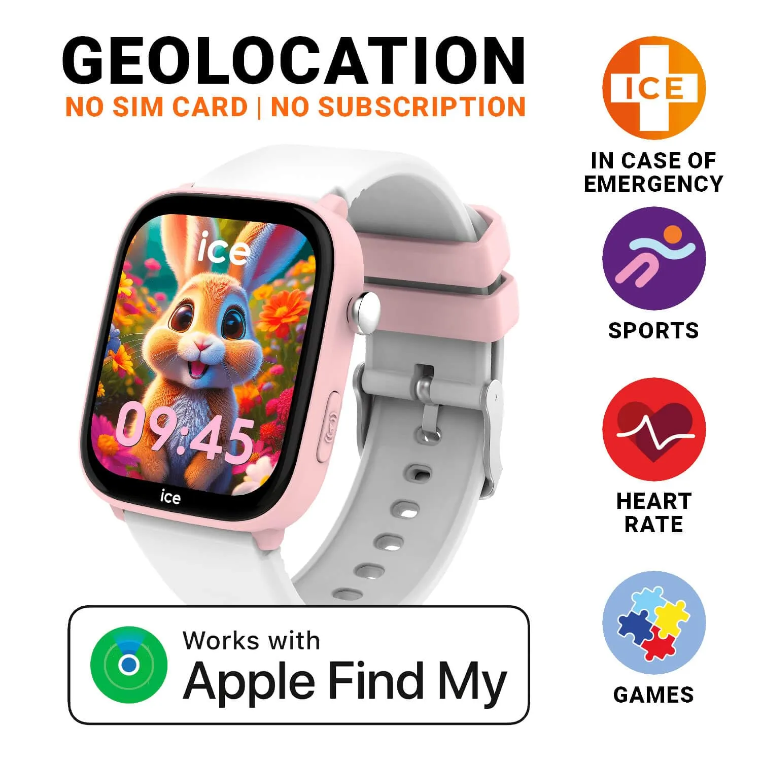 ICE-WATCH Ice Smart Junior 3.0 Find My Pink White Smartwatch for Girls - 024549 (1.75 inches) - immagine 6
