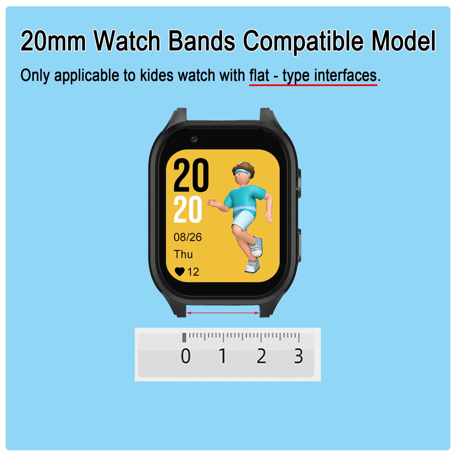 Aoekne Cinturino di Ricambio in Nylon 20 mm per Smartwatch Bambini, Chiusura Rapida, Traspirante - immagine 2