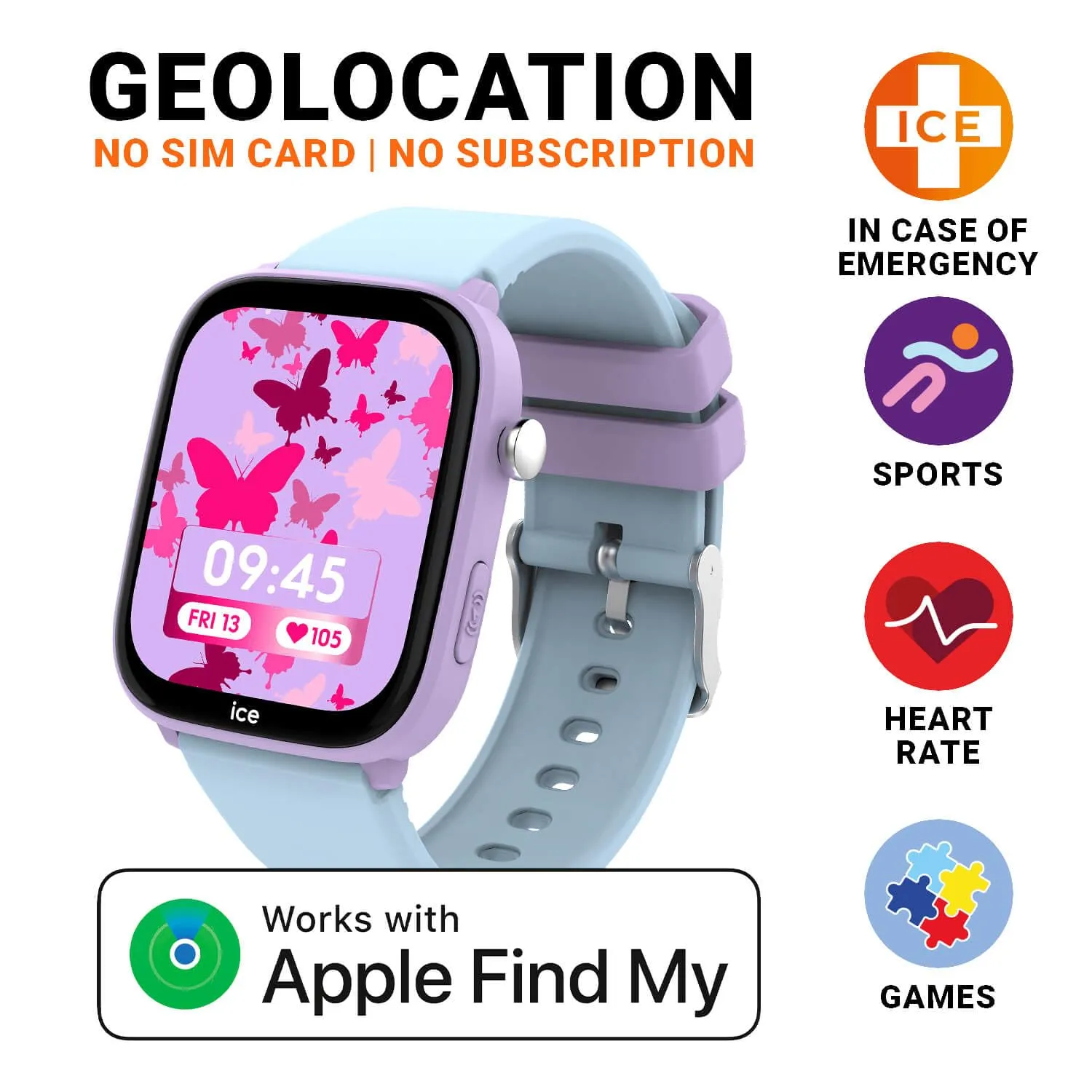 ICE-WATCH Ice Smart Junior 3.0 Find My Purple Soft Blue 024550 (1.75 pollici) - immagine 6