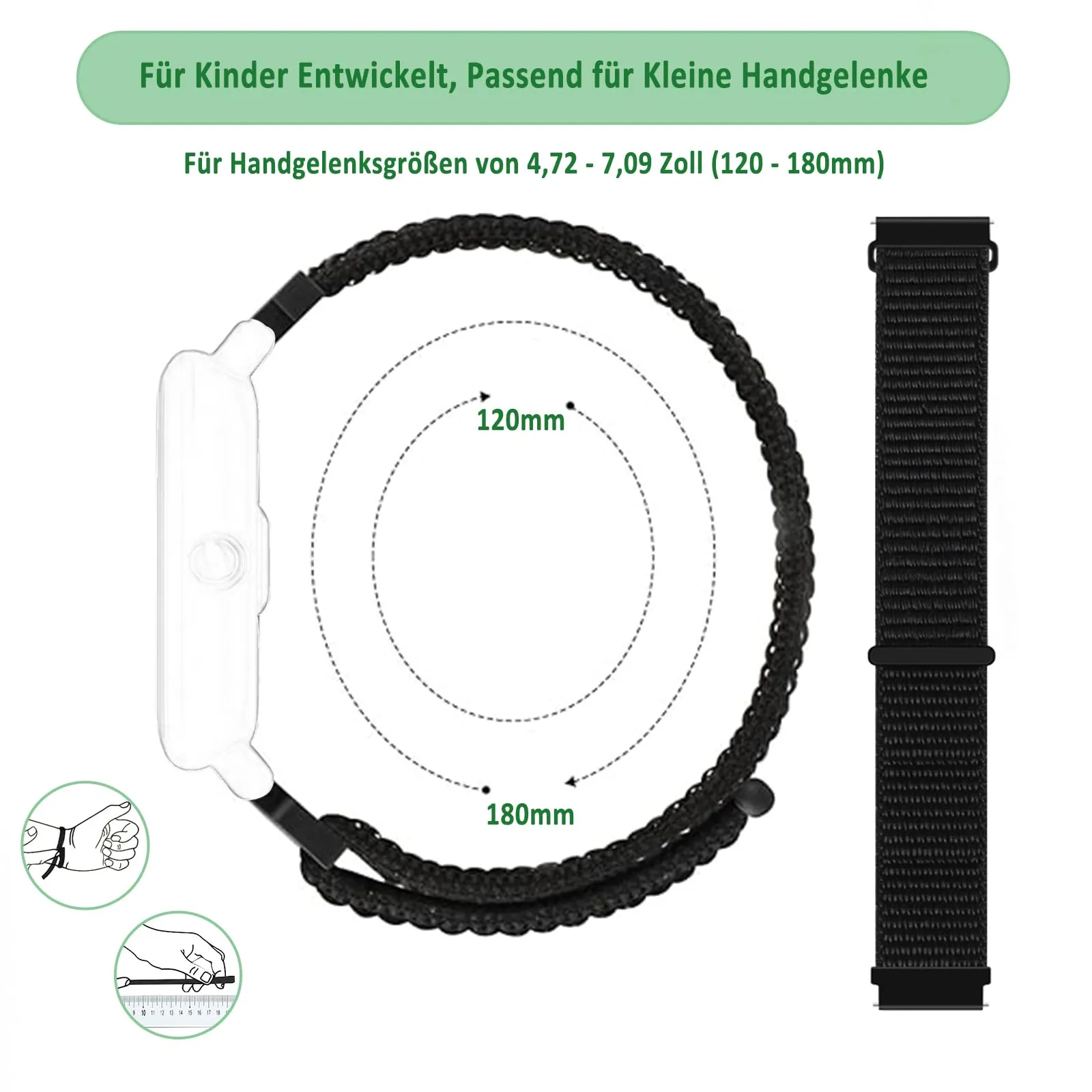 Aoekne Cinturino in Nylon per Bambini, 20mm, Sgancio Rapido, 2 Pezzi - immagine 3