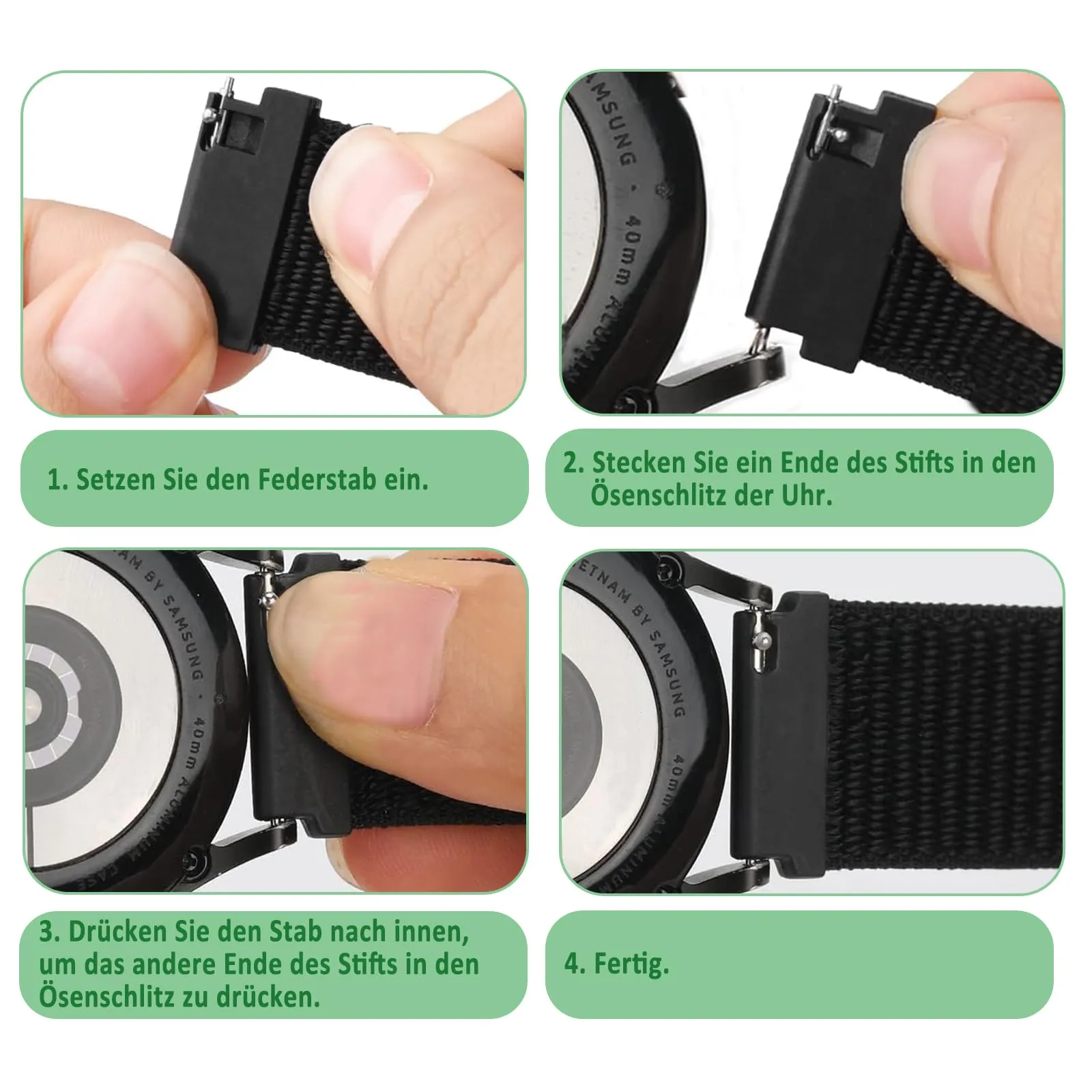 Aoekne Cinturino in Nylon per Bambini, 20mm, Sgancio Rapido, 2 Pezzi - immagine 6