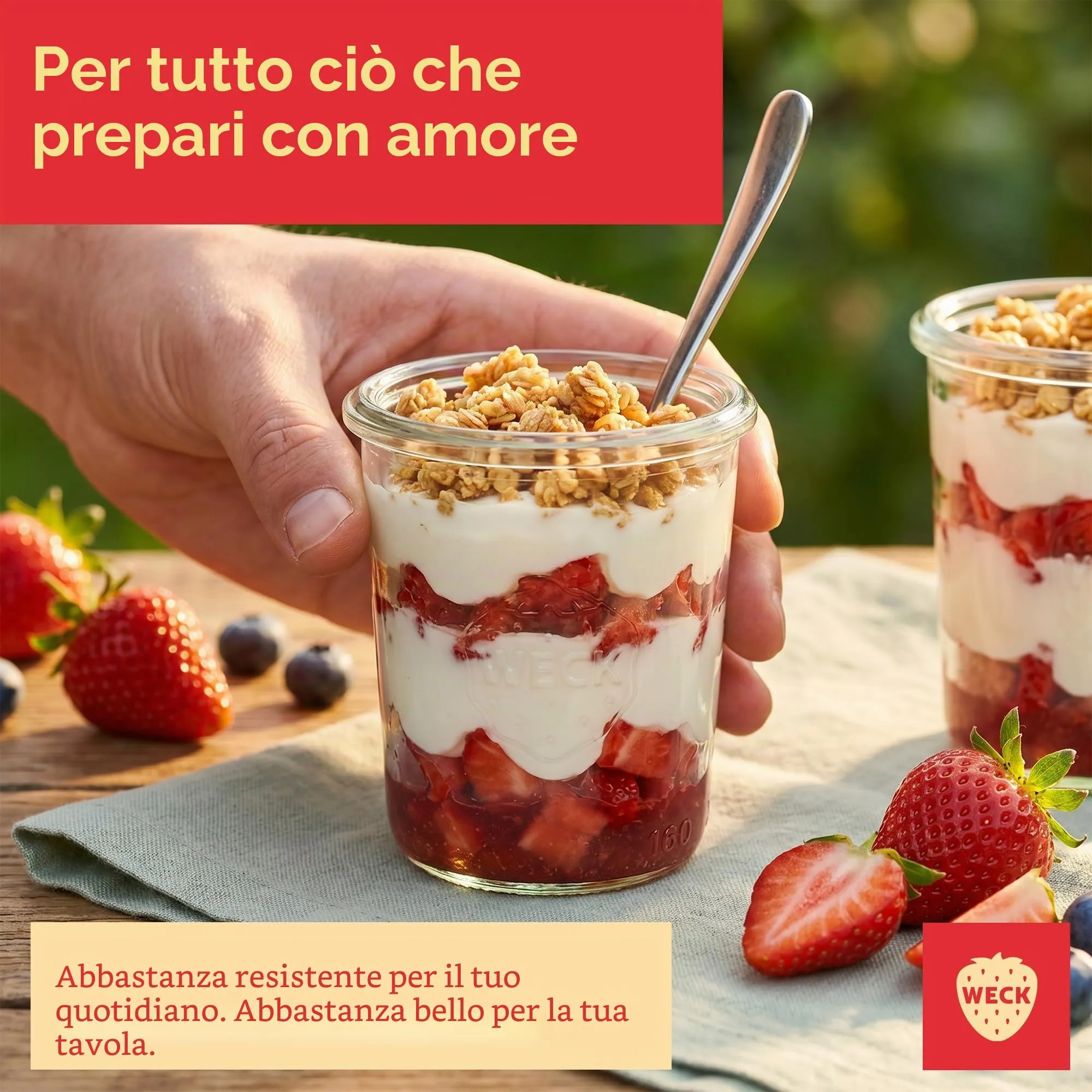 Weck Vasetti 140 ml, Confezione da 12 con coperchi - immagine 2