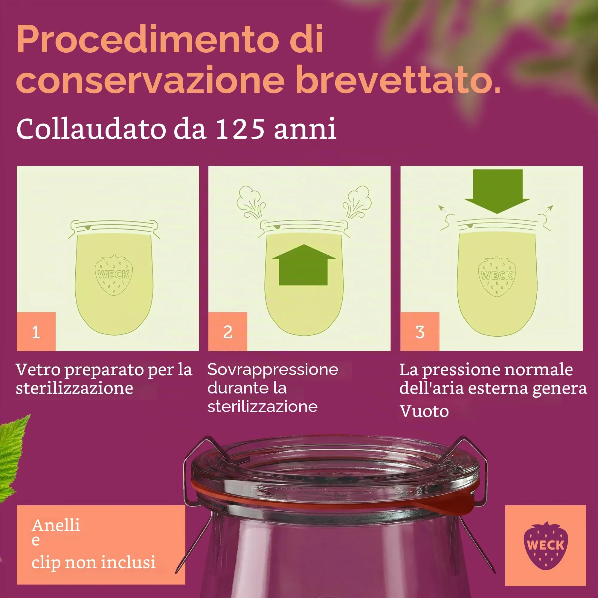 Weck Vasetti 140 ml, Confezione da 12 con coperchi - immagine 7