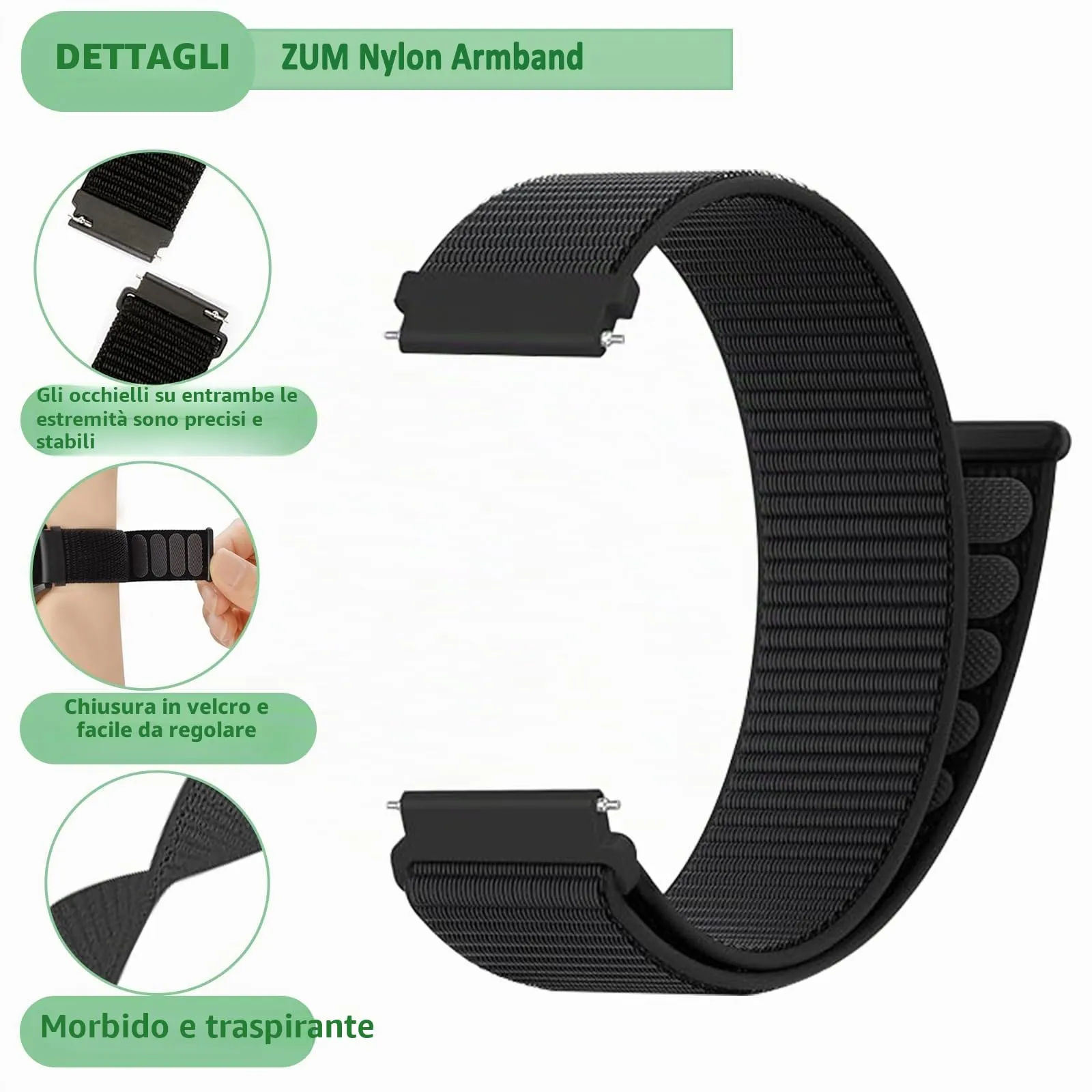Aoekne Cinturino in Nylon per Bambini 20mm, Regolabile con Sgancio Rapido, 2 Pezzi - immagine 4