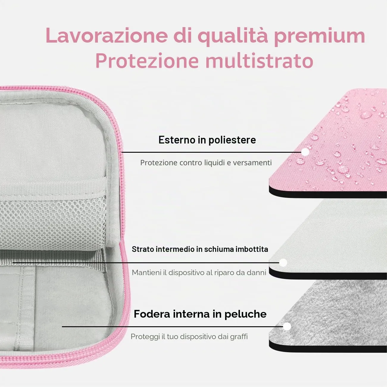 Dadanism Custodia Borsa Portatile per Tablet 13 Pollici, Fiore Rosa - immagine 3