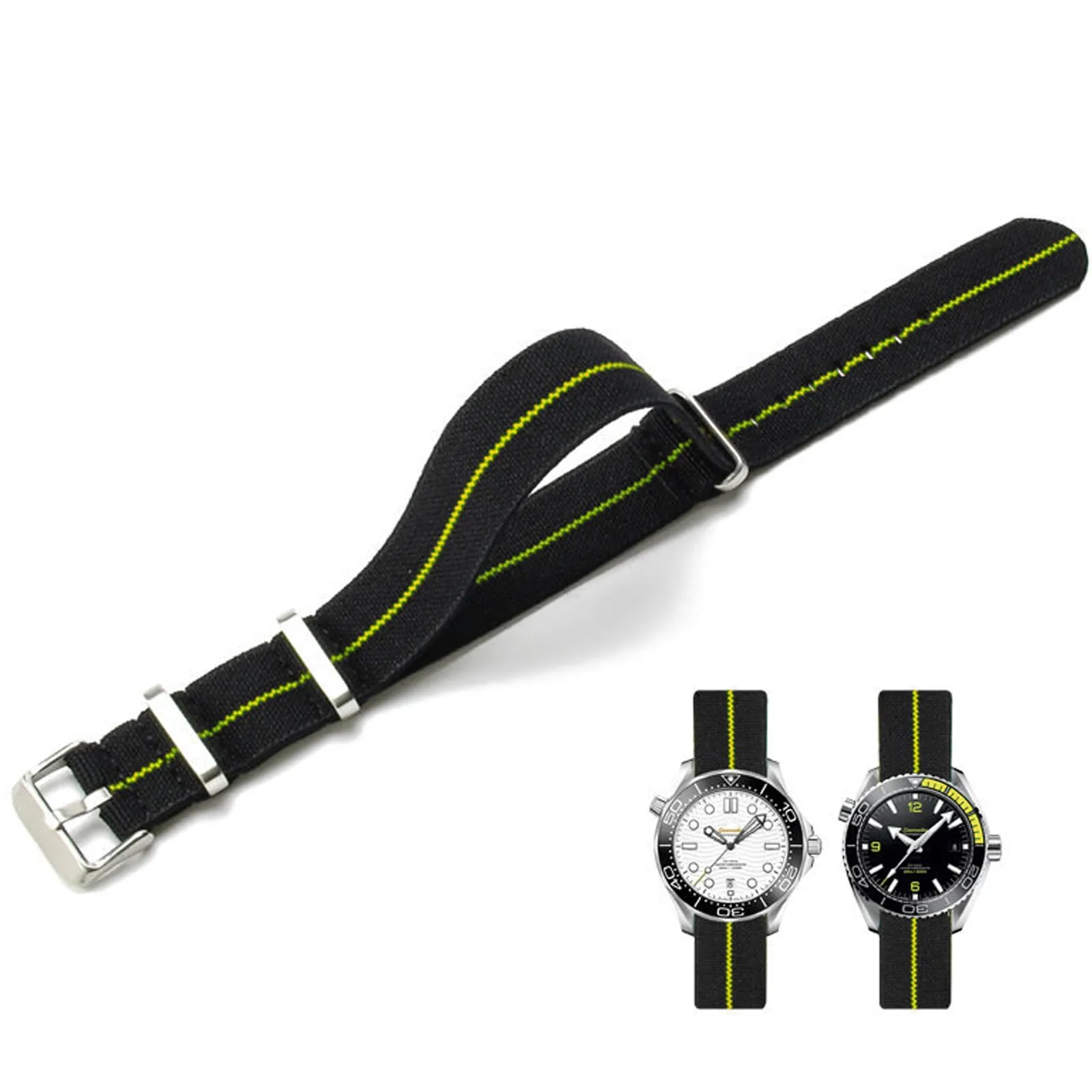 Niziruoup Cinturino per Orologio in Nylon Elastico Stile Nato Militare Paracadute 18mm 20mm 22mm - immagine 1