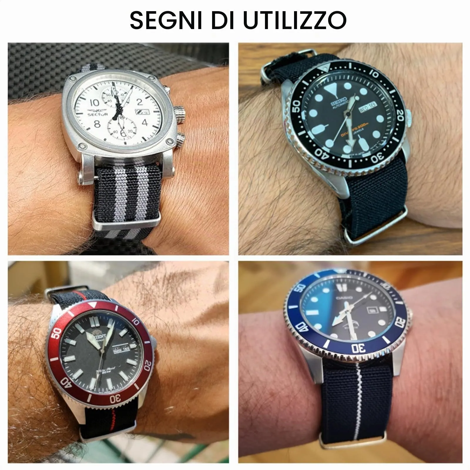 Niziruoup Cinturino per Orologio in Nylon Elastico Stile Nato Militare Paracadute 18mm 20mm 22mm - immagine 5