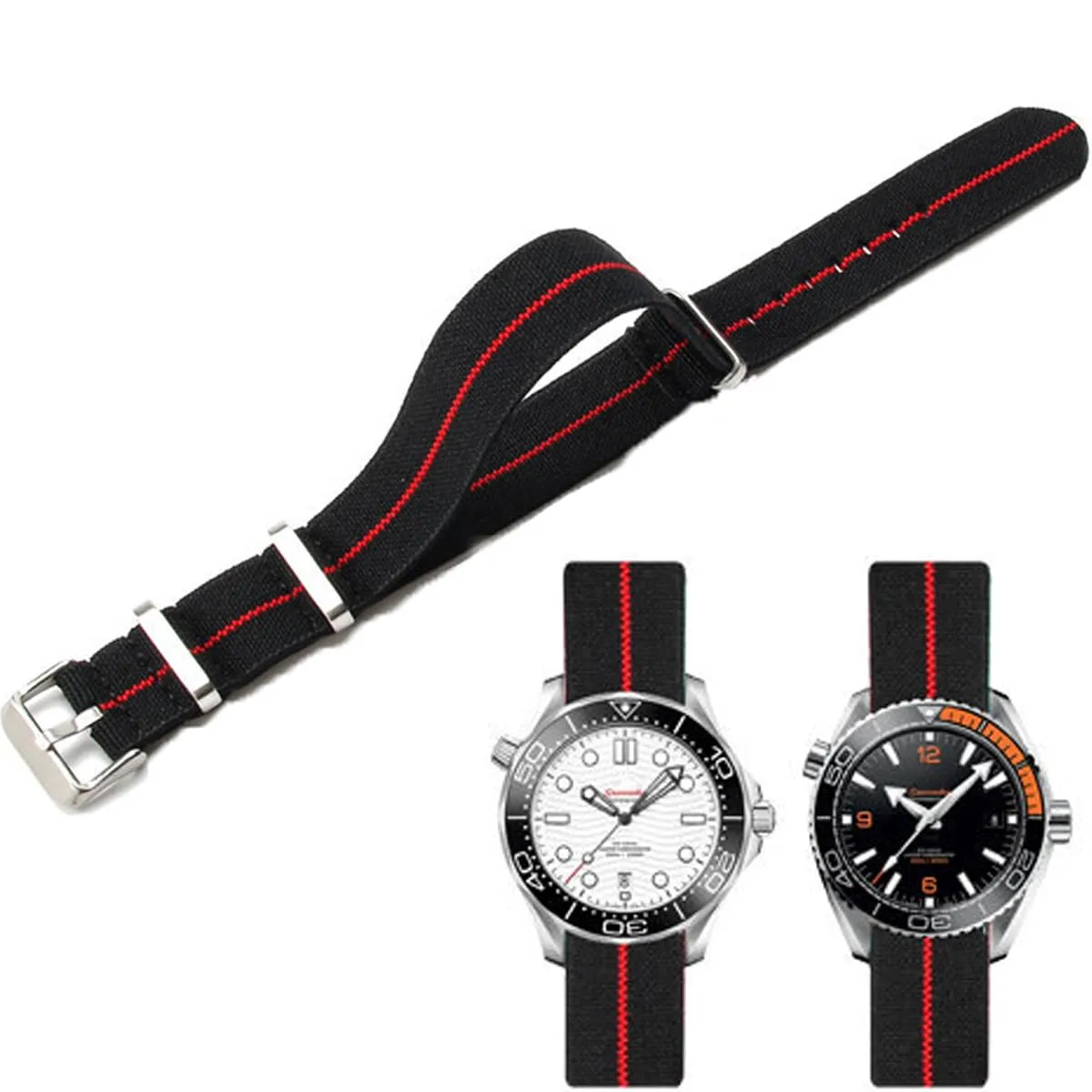 Niziruoup Cinturino per Orologio in Nylon Elastico Stile Nato Militare Paracadute 20mm - immagine 1