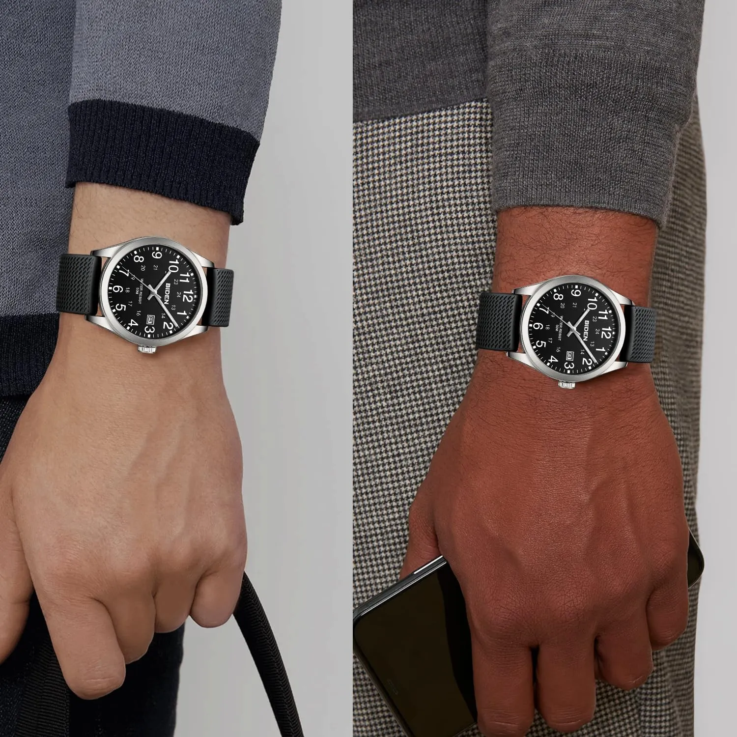 LN LENQIN Orologio da Uomo Analogico al Quarzo Impermeabile L-R015 - immagine 5