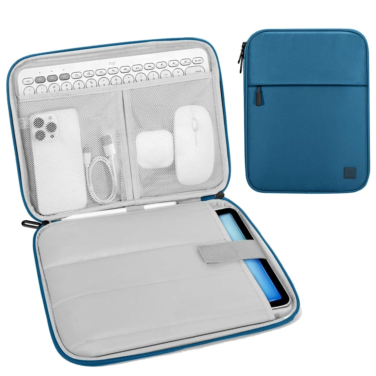 Dadanism Borsa Imbottita per Tablet 9-11 Pollici, Blu Pavone - immagine 1