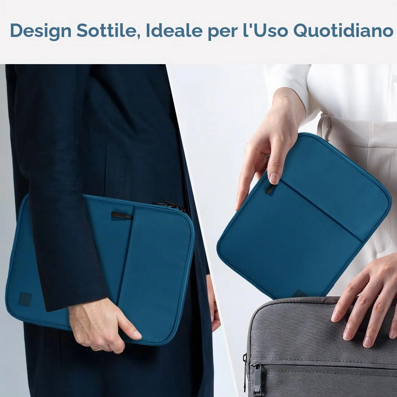 Dadanism Borsa Imbottita per Tablet 9-11 Pollici, Blu Pavone - immagine 7