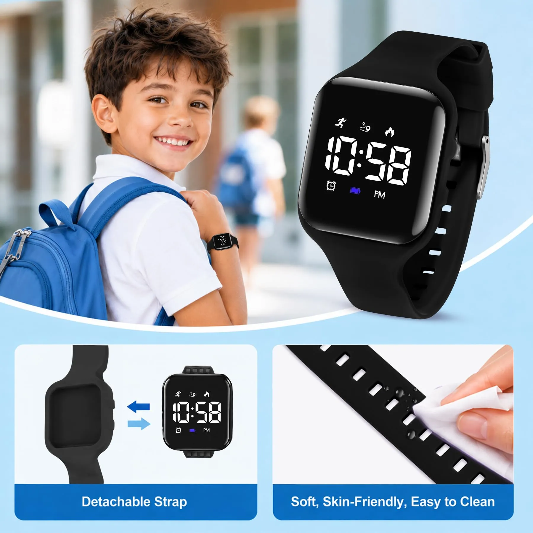 BEN NEVIS Orologio da Polso Sportivo Digitale per Bambini con Sveglia, Calorie e Contapassi - immagine 4