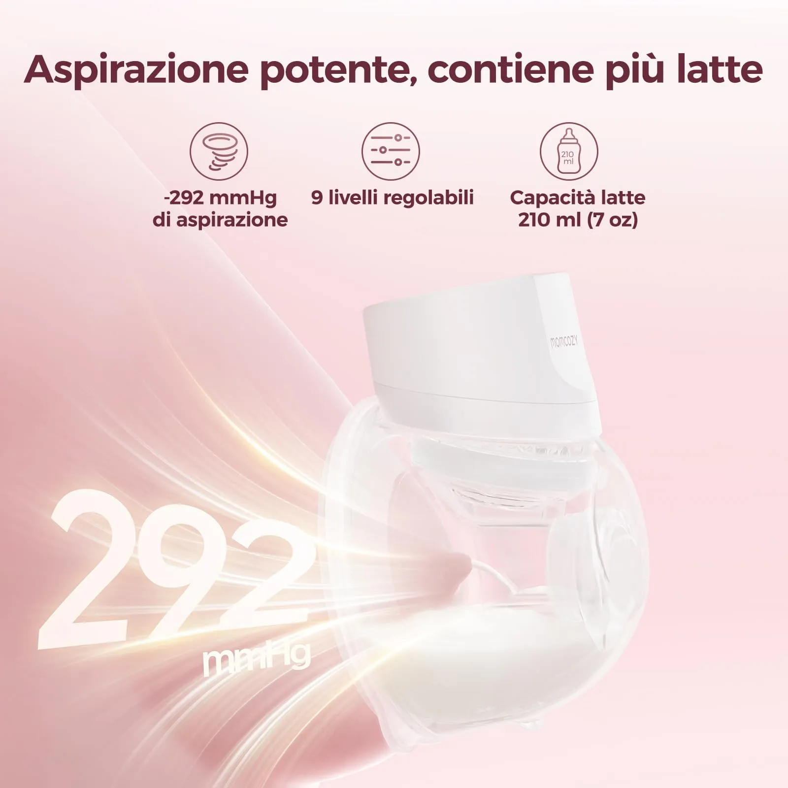 Momcozy S12 Pro Tiralatte Elettrico Indossabile Mani Libere - immagine 2