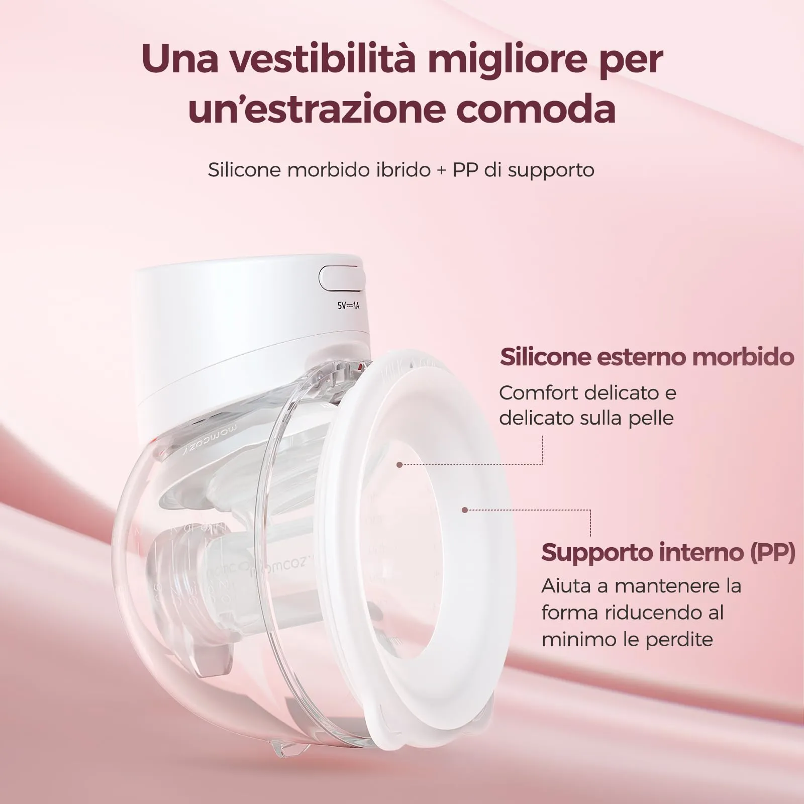 Momcozy S12 Pro Tiralatte Elettrico Indossabile Mani Libere - immagine 3
