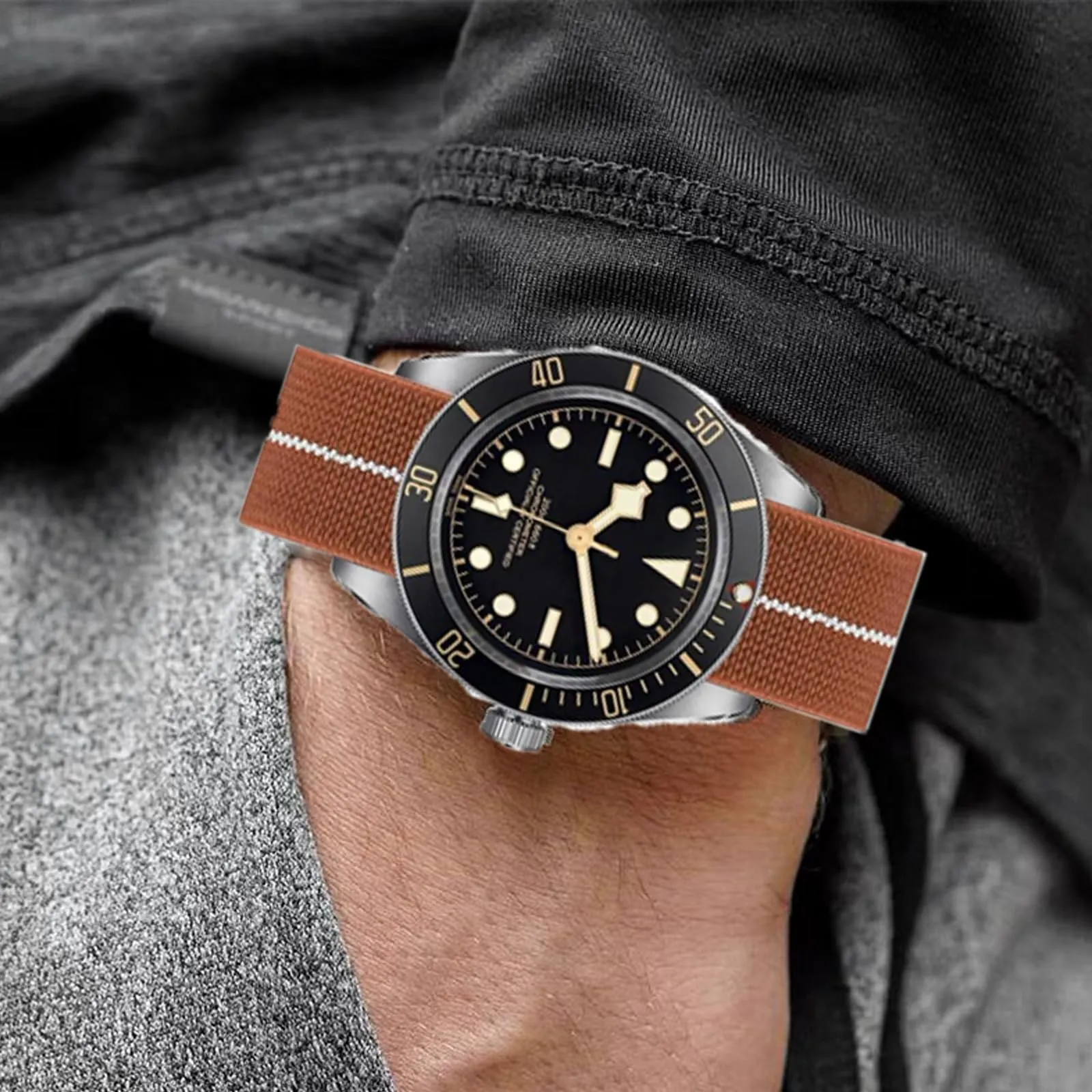 Niziruoup Cinturino per Orologio in Nylon Elastico Stile Nato Militare Paracadute 20mm - immagine 4