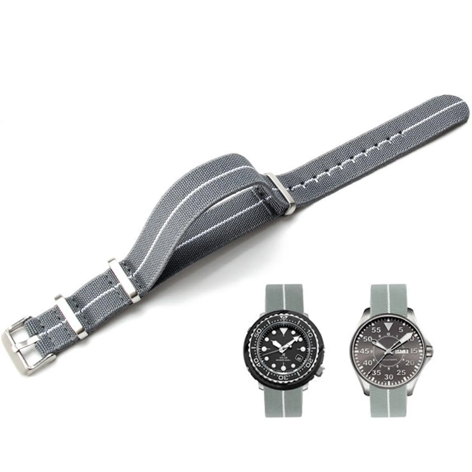 Niziruoup Cinturino in Nylon Elastico Stile Nato Militare Paracadute 20mm per Uomo e Donna - immagine 1