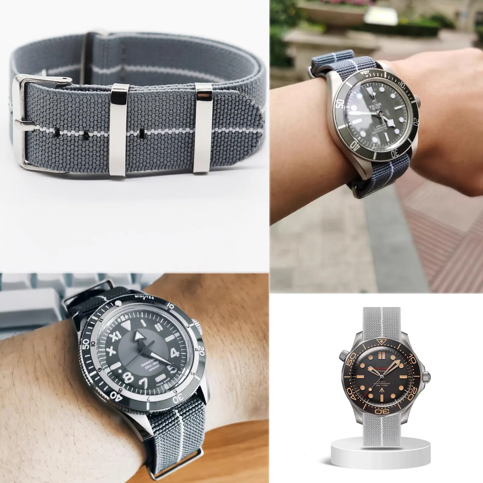 Niziruoup Cinturino in Nylon Elastico Stile Nato Militare Paracadute 20mm per Uomo e Donna - immagine 4