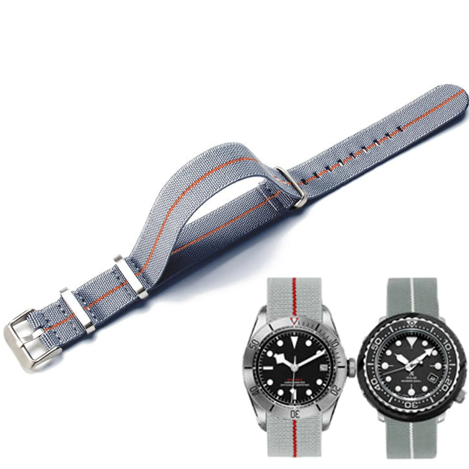 Niziruoup Cinturino per Orologio in Nylon Elastico Stile Nato Militare 20mm - immagine 1
