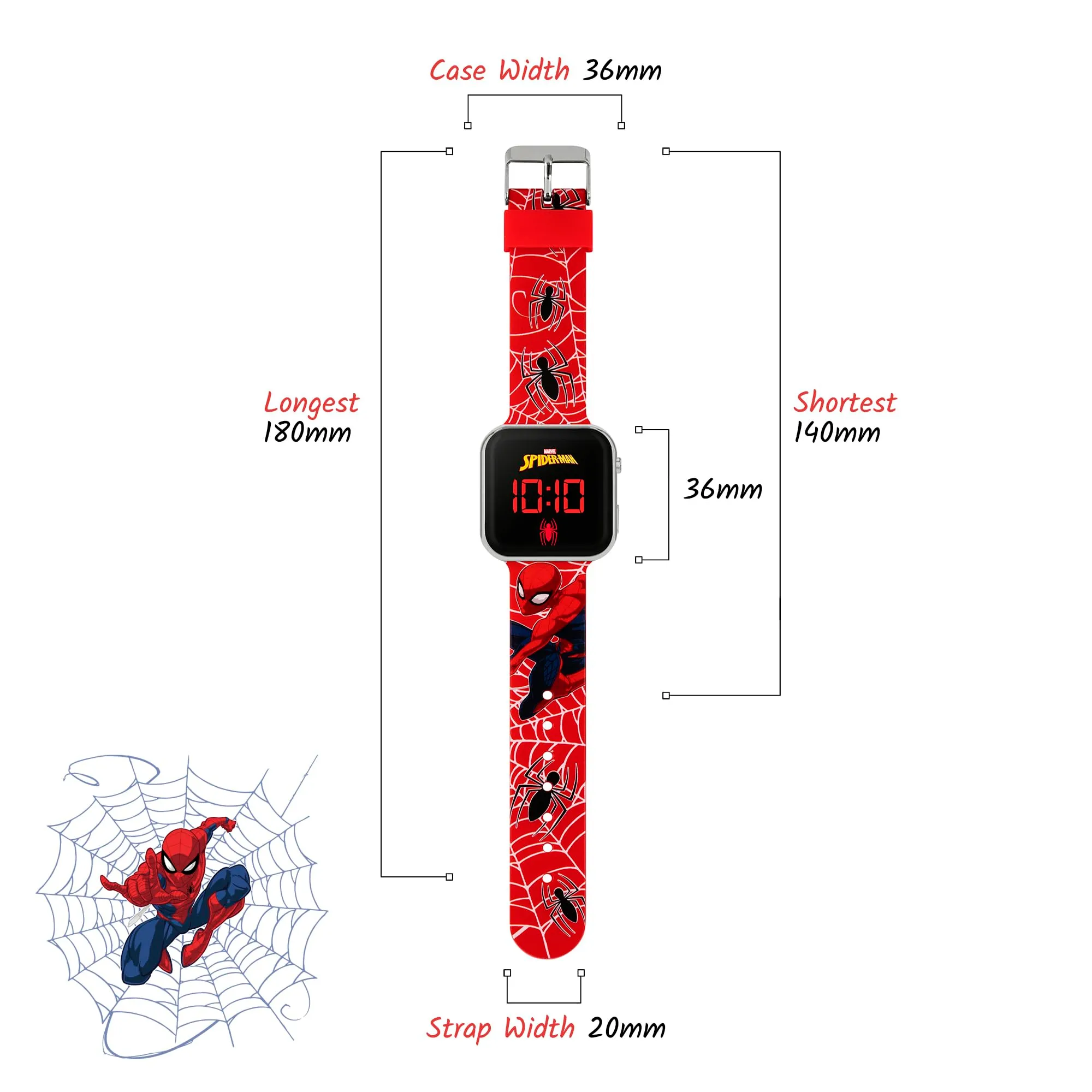 Disney Spiderman Orologio Ragazzi Rosso SPD4719ARG - immagine 4
