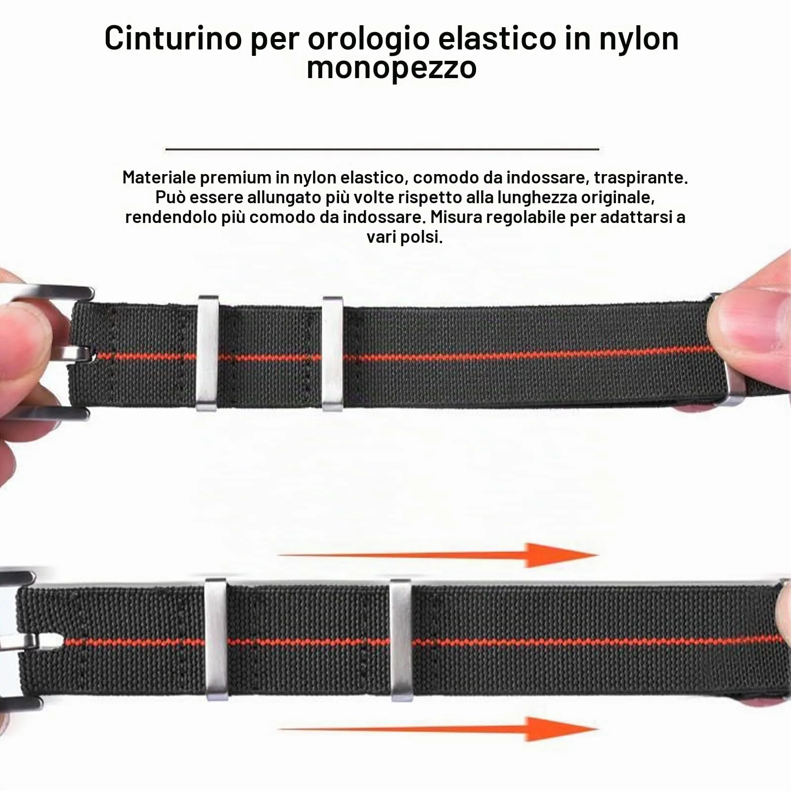 Niziruoup Cinturino per Orologio in Nylon Elastico Stile Nato Militare Paracadute 20mm - immagine 2