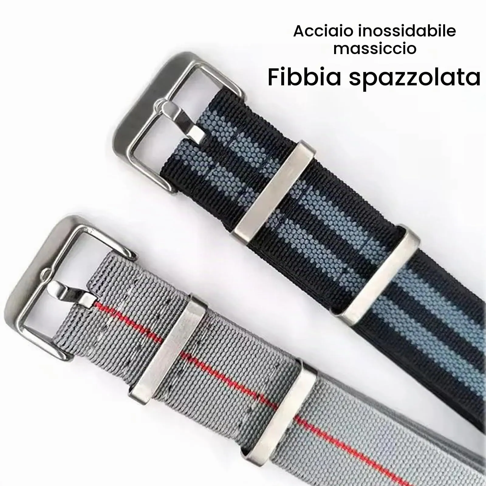 Niziruoup Cinturino per Orologio in Nylon Elastico Stile Nato Militare Paracadute 20mm - immagine 3