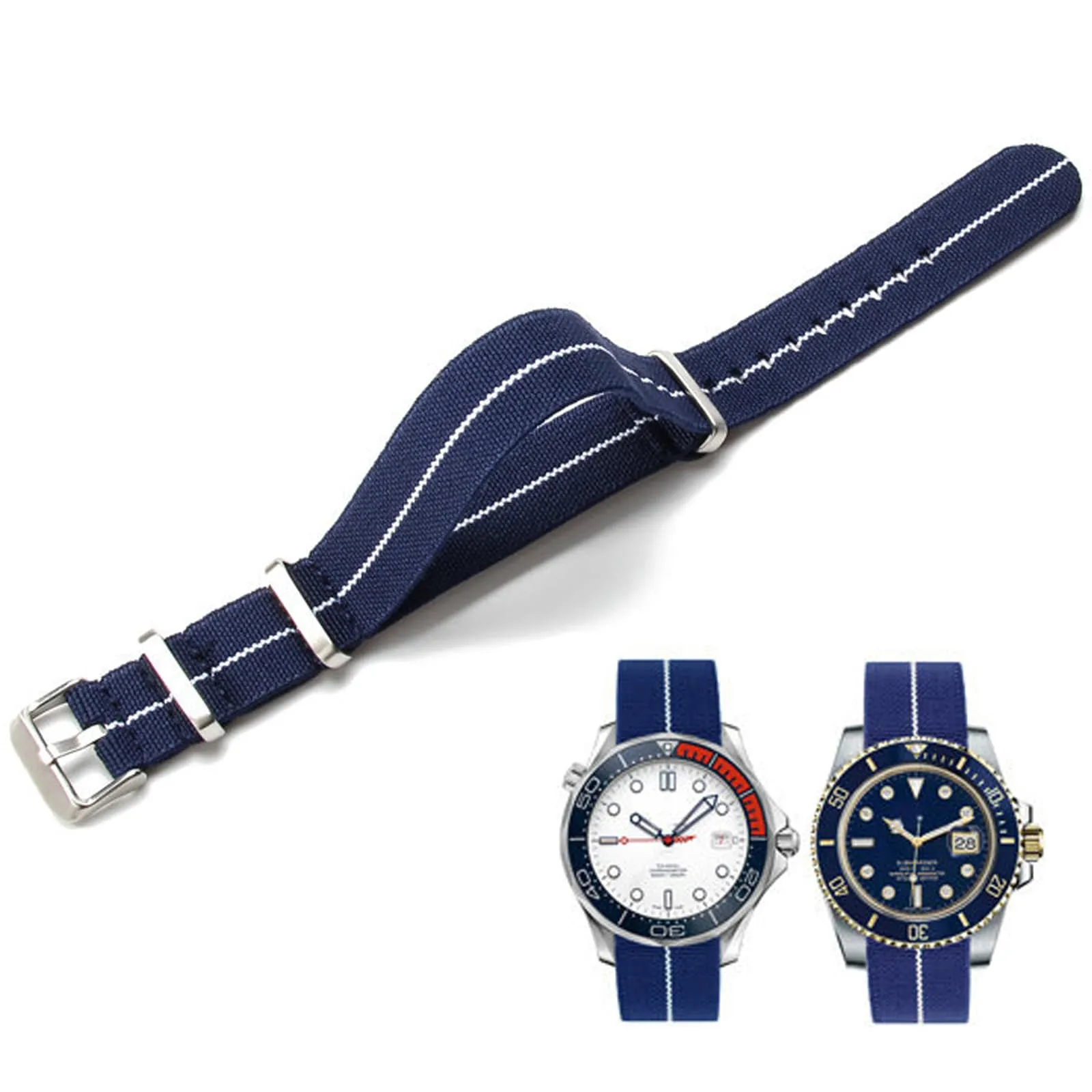 Niziruoup Cinturino per Orologio in Nylon Elastico Stile Nato Militare Paracadute 20mm - immagine 1