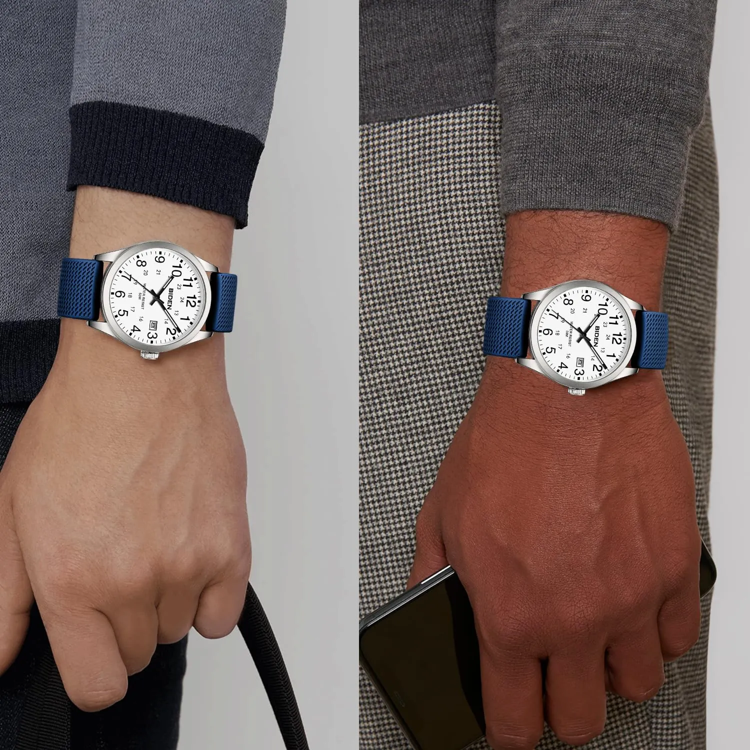 LN LENQIN Orologio da Uomo Analogico al Quarzo Impermeabile L-R015 - immagine 5