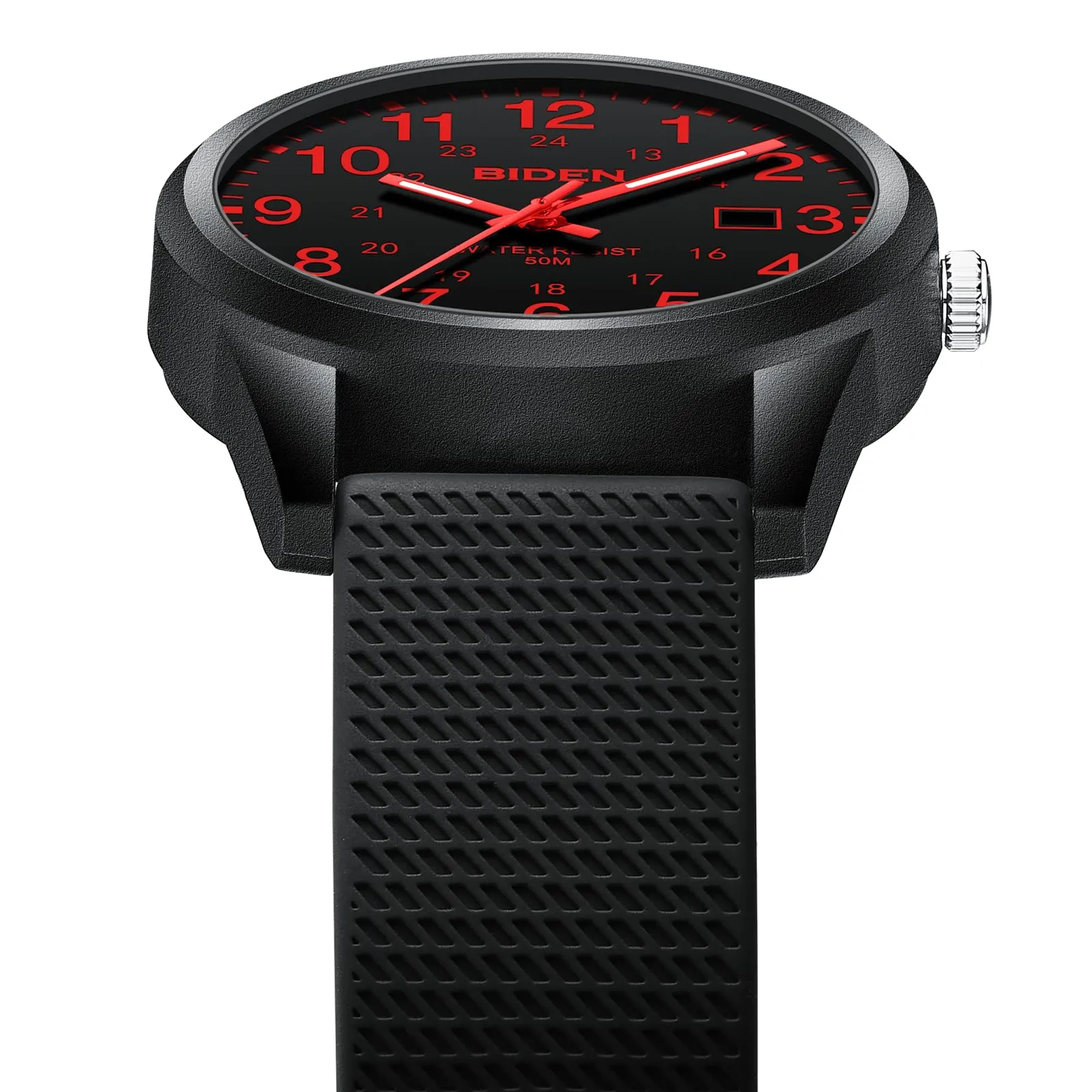 LN LENQIN Orologio da Uomo Analogico al Quarzo Impermeabile R015 Black Red - immagine 4