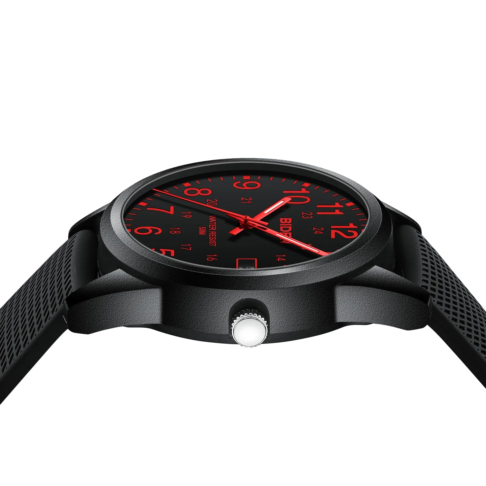 LN LENQIN Orologio da Uomo Analogico al Quarzo Impermeabile R015 Black Red - immagine 5