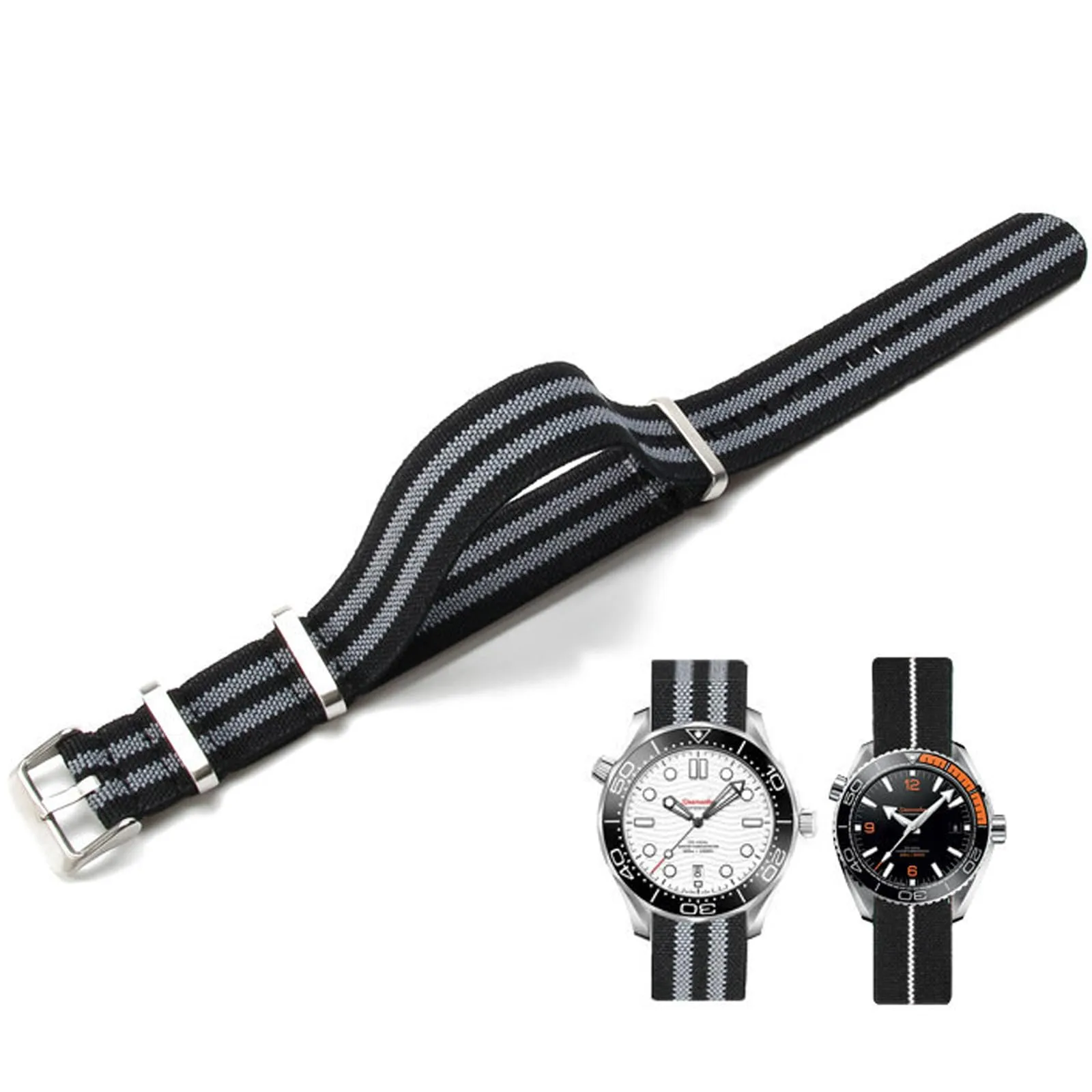 Niziruoup Cinturino per Orologio in Nylon Elastico Stile Nato Militare 20mm - immagine 1