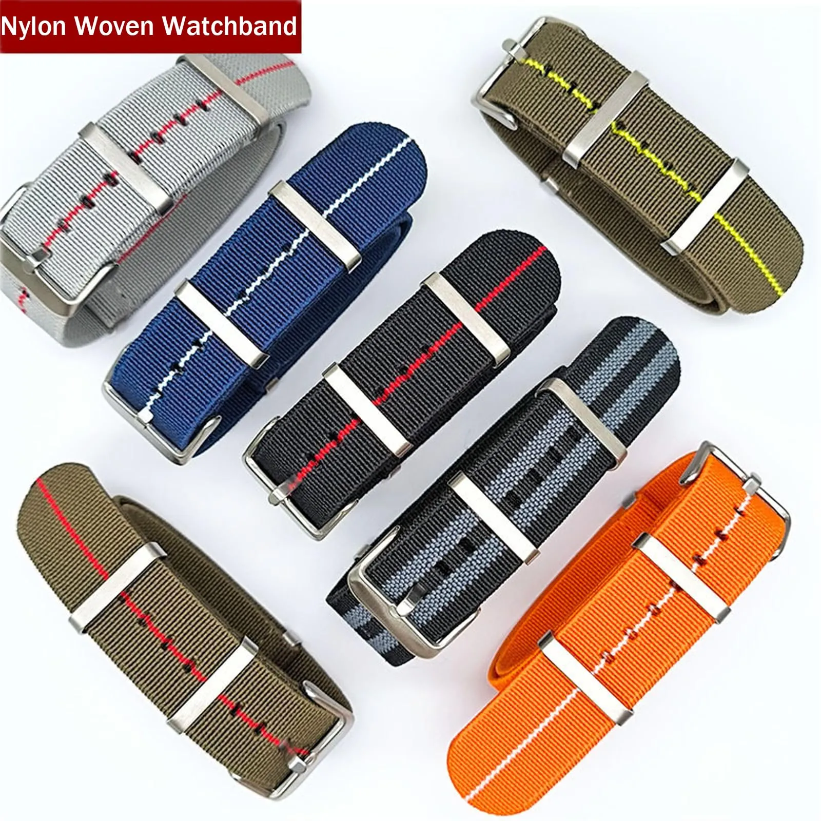 Niziruoup Cinturino in Nylon Elastico Stile Nato Militare Paracadute 20mm - immagine 4
