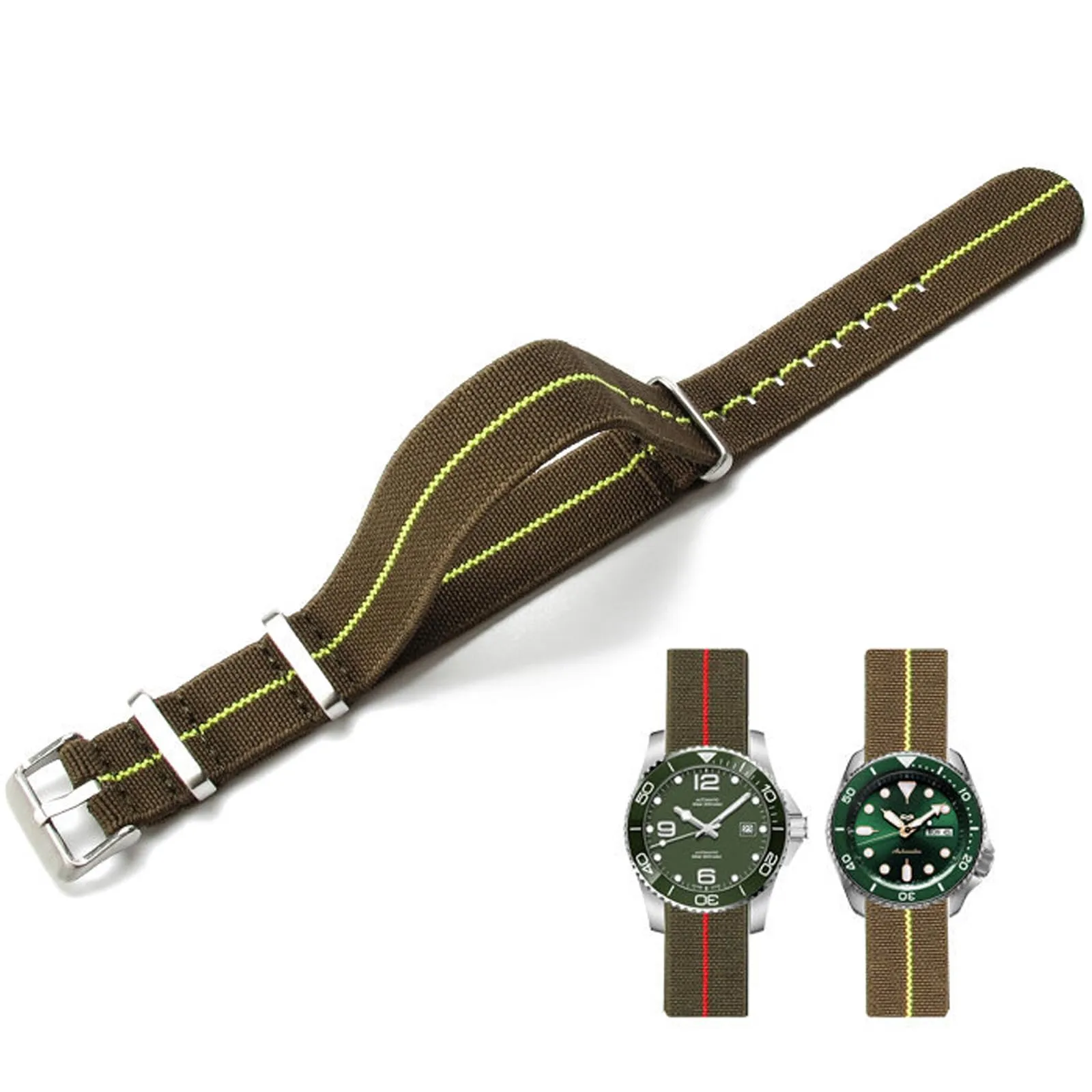 Niziruoup Cinturino in Nylon Elastico Stile Nato Militare Paracadute 20mm per Uomo e Donna - immagine 1