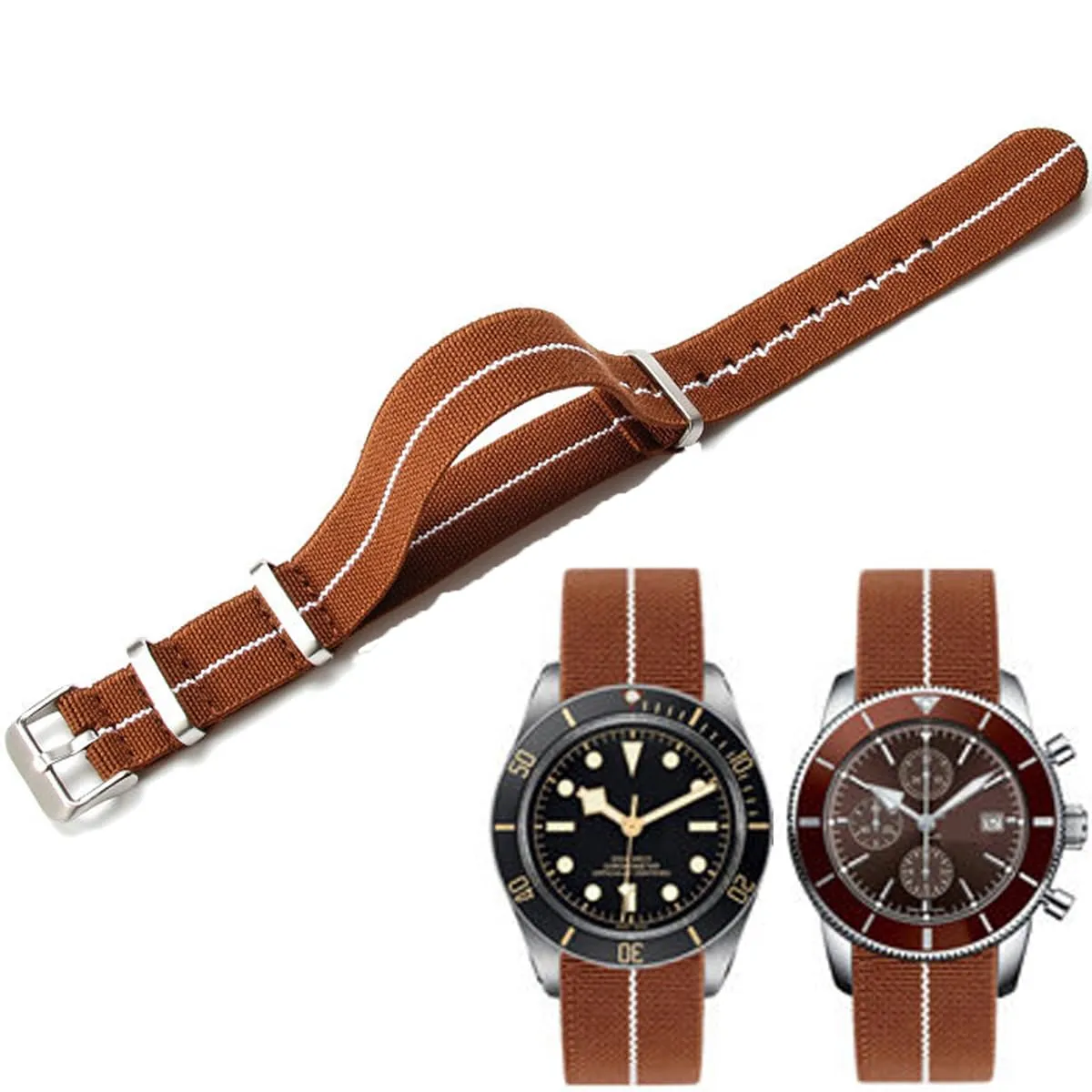 Niziruoup Cinturino per Orologio in Nylon Elastico Stile Nato Militare Paracadute 22mm - immagine 1