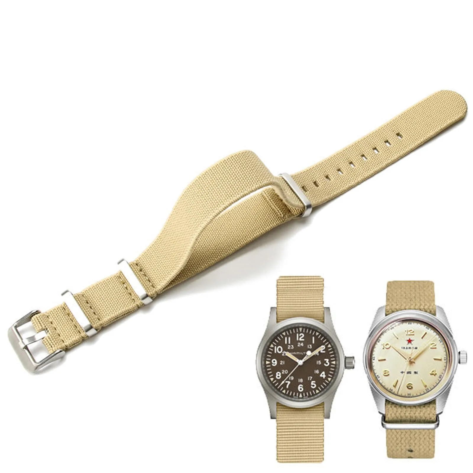 Niziruoup Cinturino per Orologio in Nylon Elastico Stile Nato Militare Paracadute 20mm - immagine 1