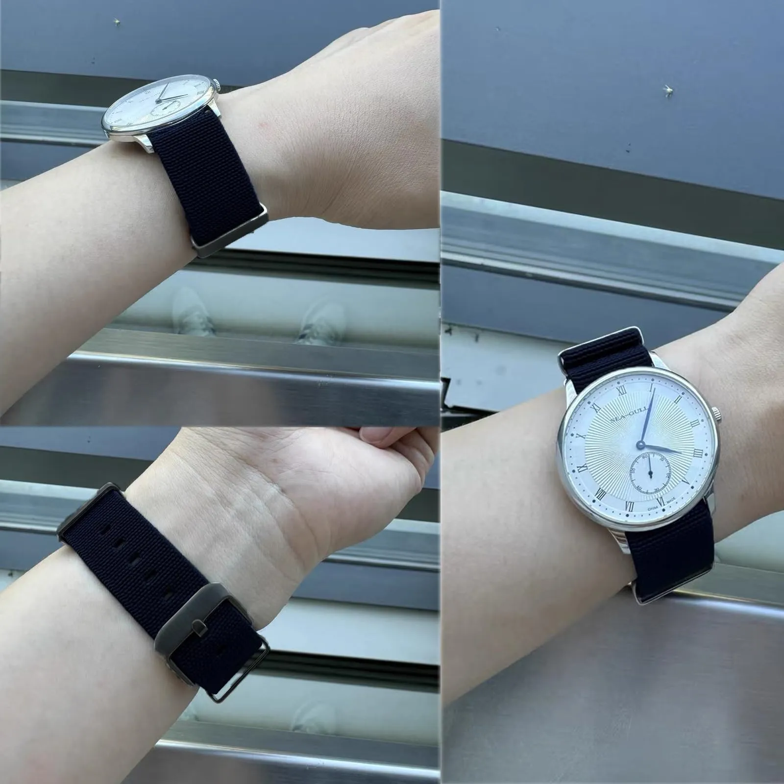 Niziruoup Cinturino per Orologio in Nylon Elastico NATO Militare, Acciaio Inox Spazzolato, 18mm - immagine 3