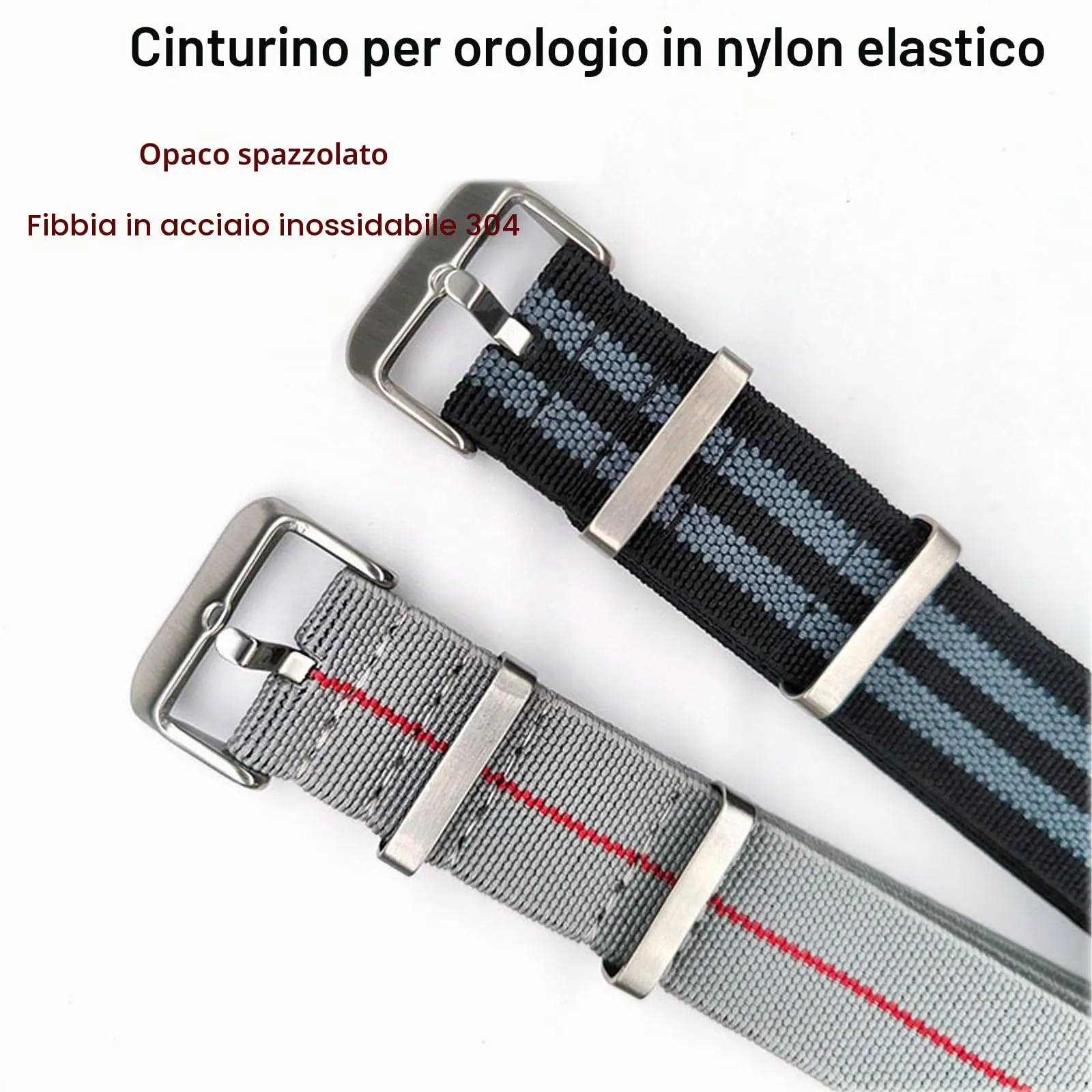 Niziruoup Cinturino in Nylon Elastico Stile Nato Militare Paracadute 22mm per Uomo e Donna - immagine 3