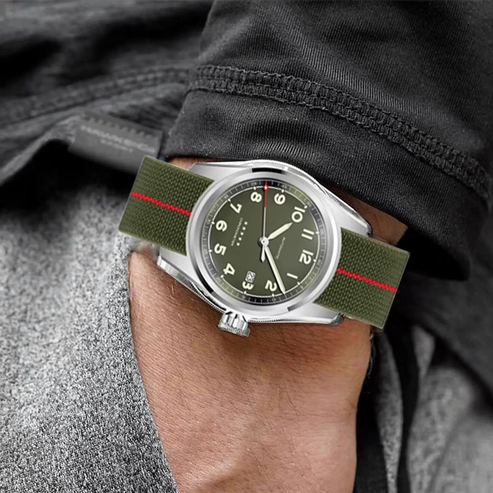 Niziruoup Cinturino in Nylon Elastico Stile Nato Militare Paracadute 18mm 20mm 22mm per Uomo e Donna - immagine 6
