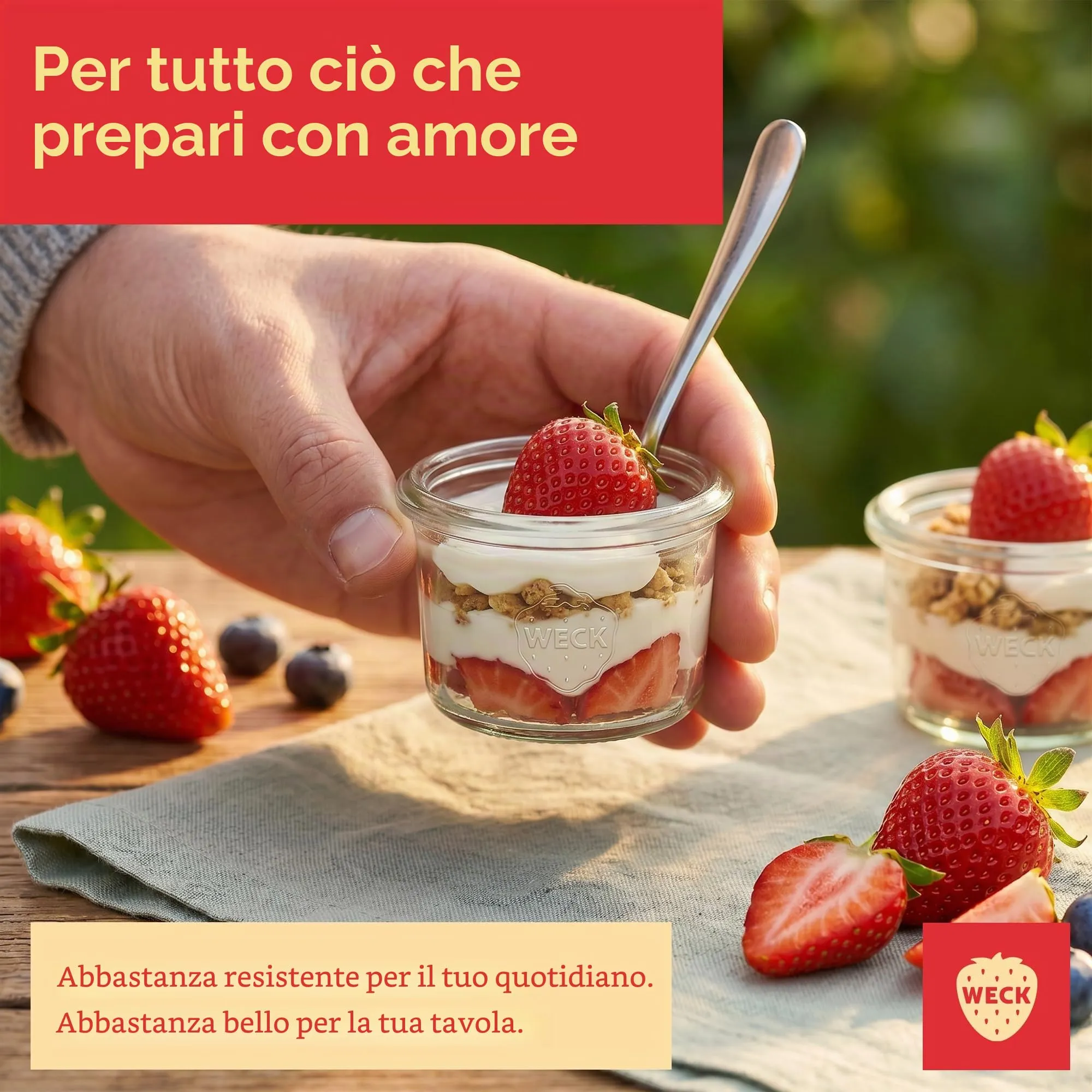 Weck Set di 12 bicchieri da dessert con coperchio in vetro, 45 ml - immagine 2